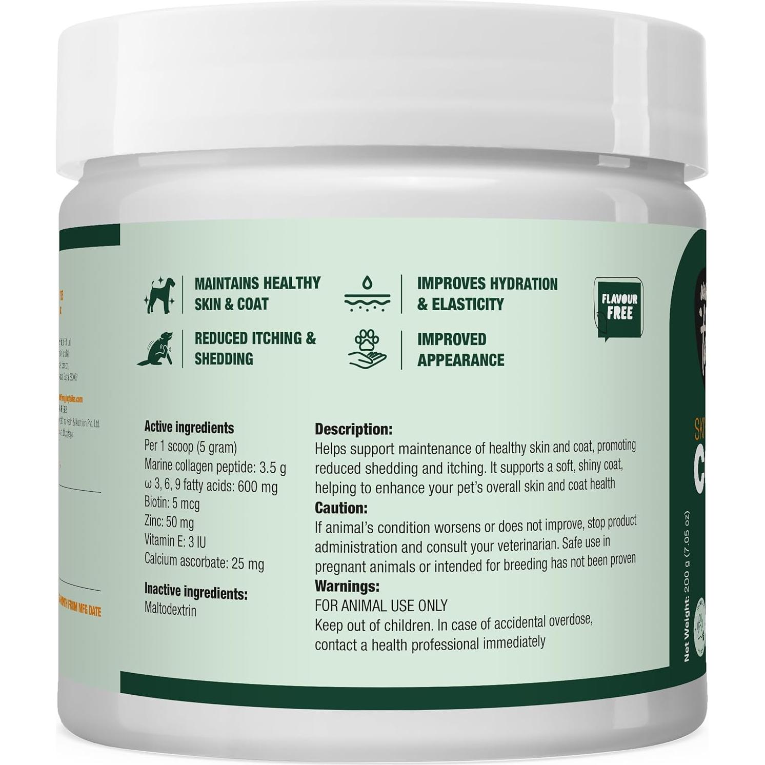 Polvo de colágeno para piel y abrigo Wagging Tails - 200 g