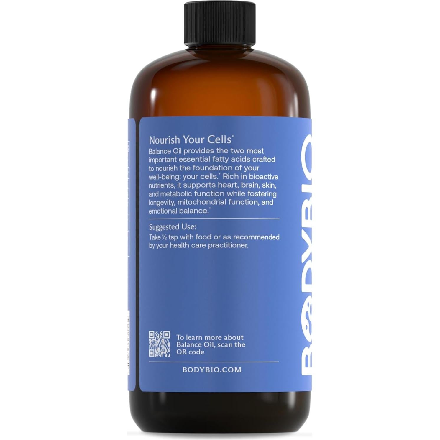 BodyBio Balance Oil - Suplemento Vegano Omega 3 y 6 480g