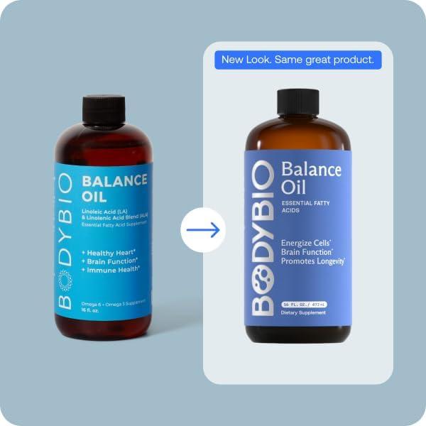 BodyBio Balance Oil - Suplemento Vegano Omega 3 y 6 480g