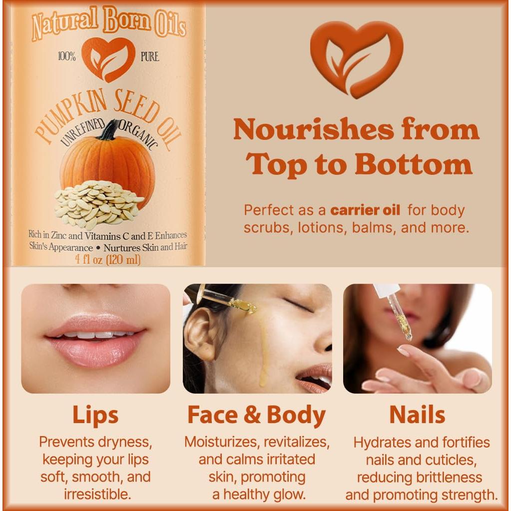 Aceite de Semilla de Calabaza Natural Born Oils 118ml Orgánico