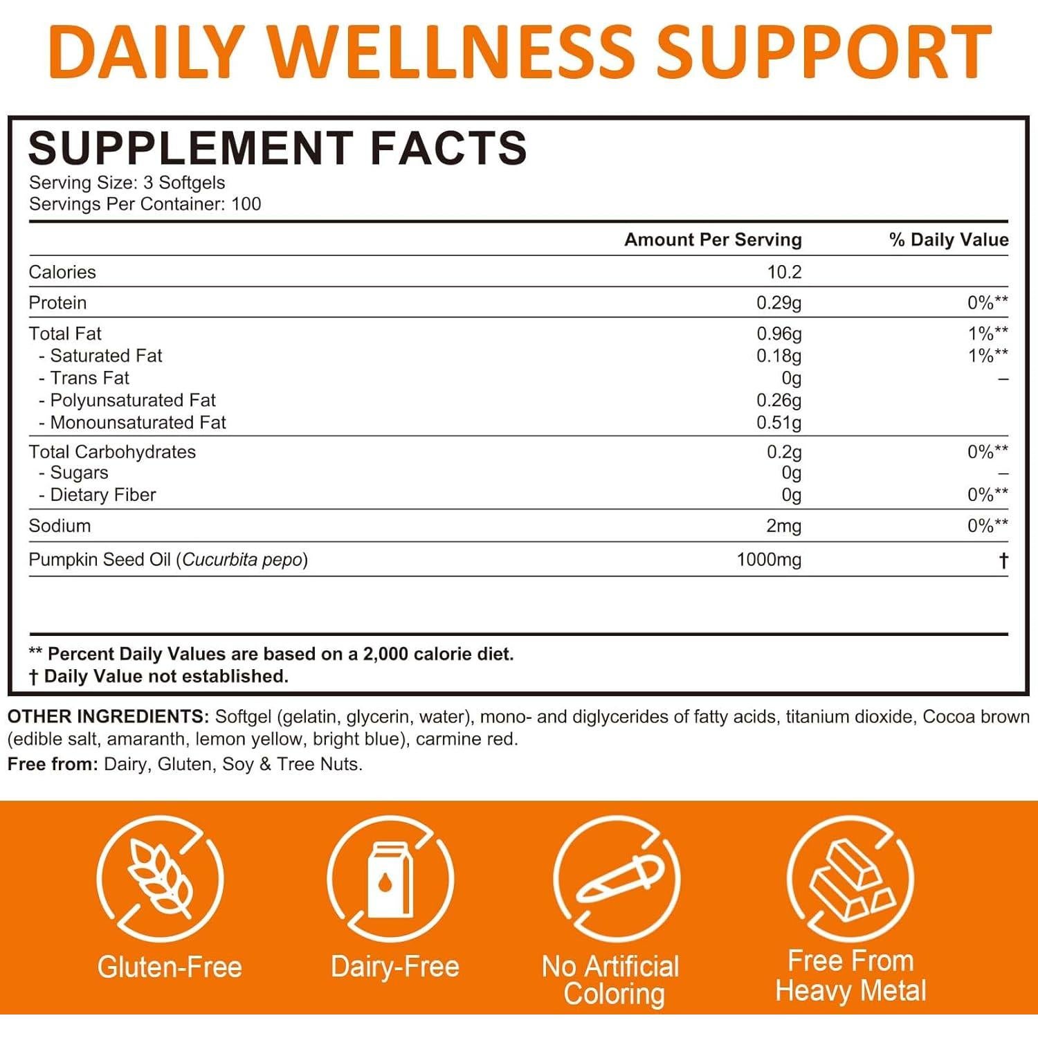 Cápsulas de Aceite de Semilla de Calabaza 1000mg Wlytech - 300 Gelatinas