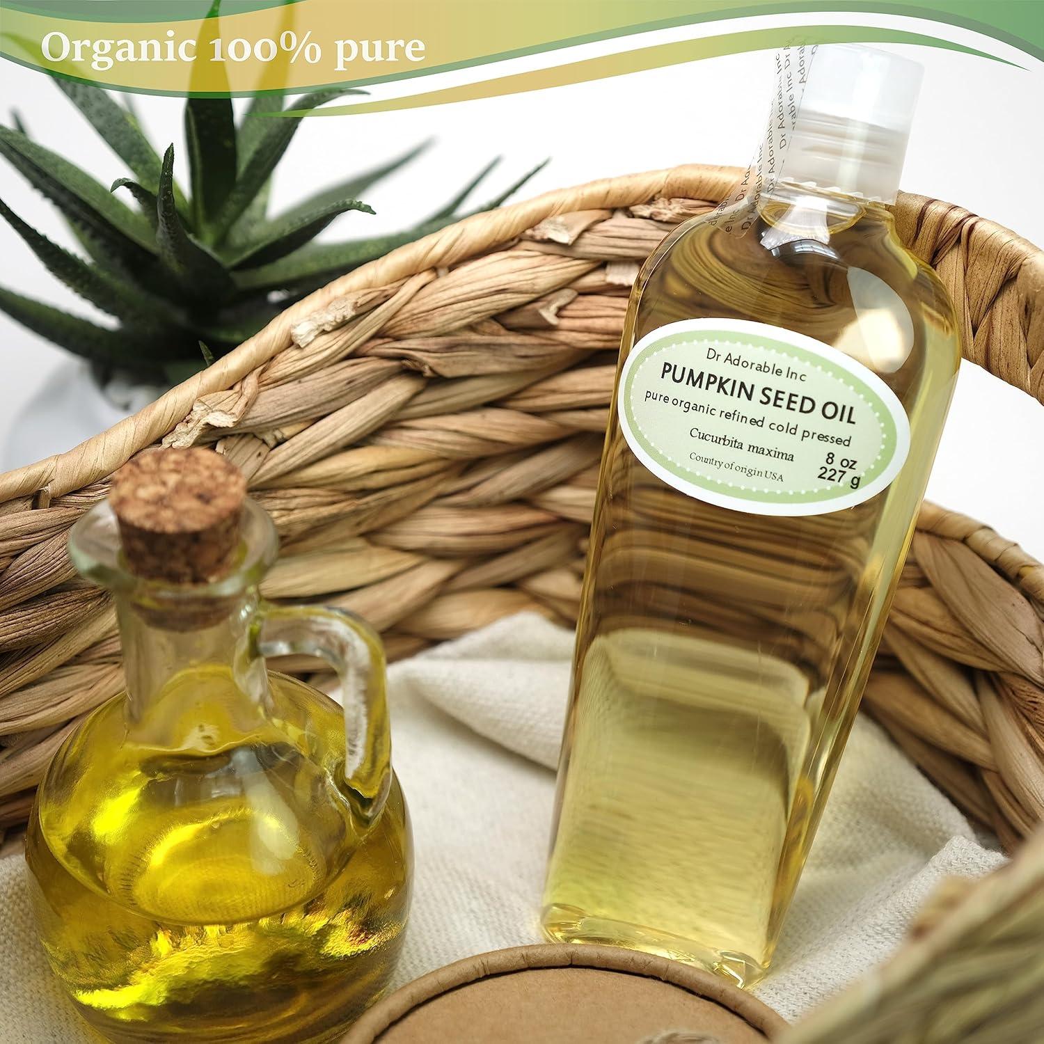 Aceite de Semilla de Calabaza Dr Adorable 227g Orgánico Prensado en Frío