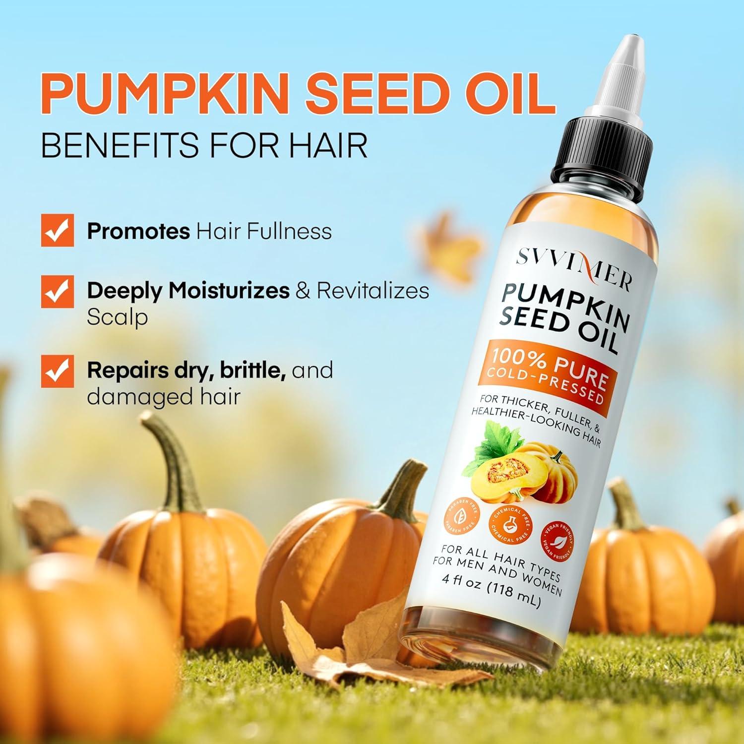 Aceite de Semilla de Calabaza Svvimer 118 ml Orgánico para Cabello