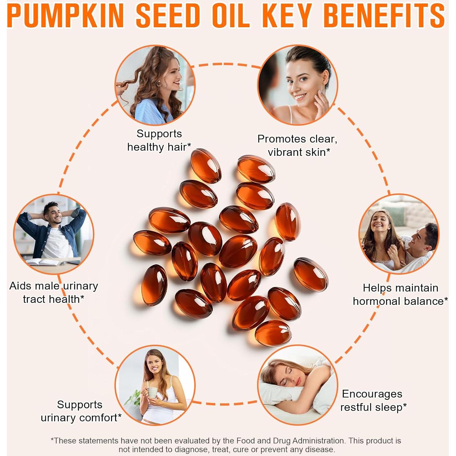 Aceite de Semilla de Calabaza 1000mg con Saw Palmetto 300 Softgels