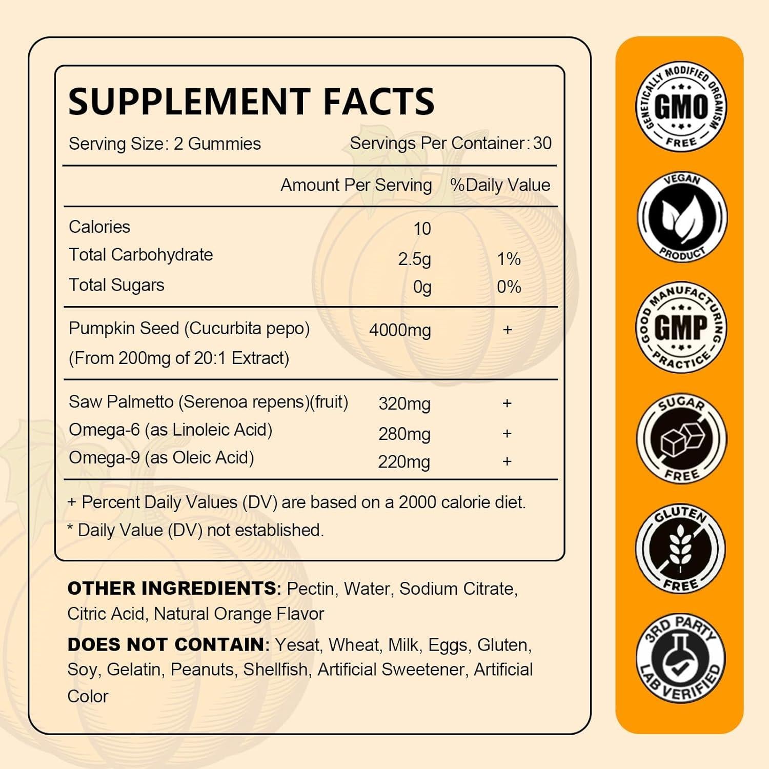 Gomitas de Aceite de Semilla de Calabaza JOVITHEA 60 Unidades