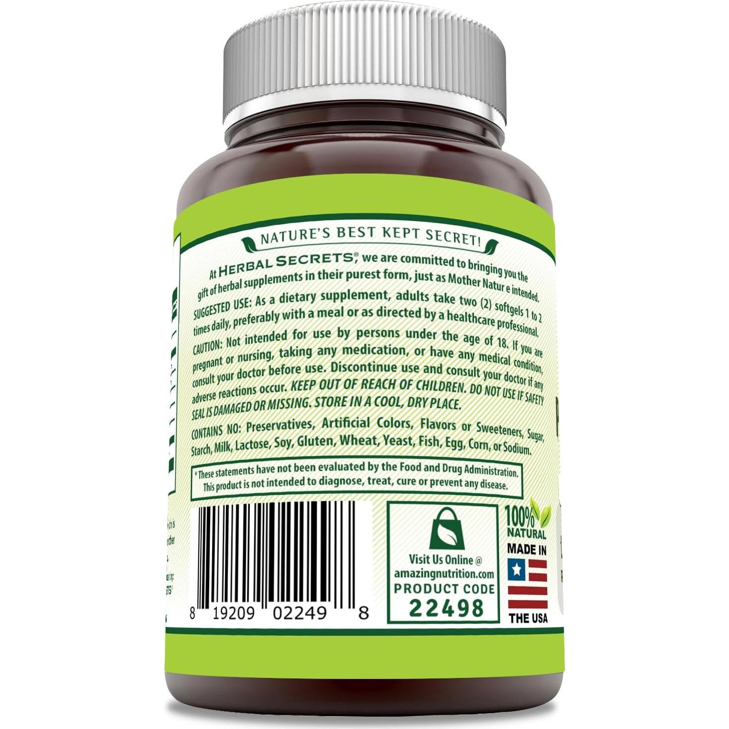Suplemento de Semilla de Calabaza Herbal Secrets 1000 Mg - 180 Gelatinas