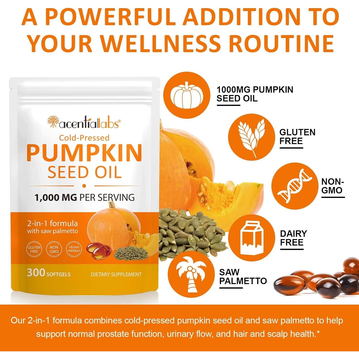 Cápsulas de Aceite de Semilla de Calabaza 2 en 1 Eing US 300 Gelatinas