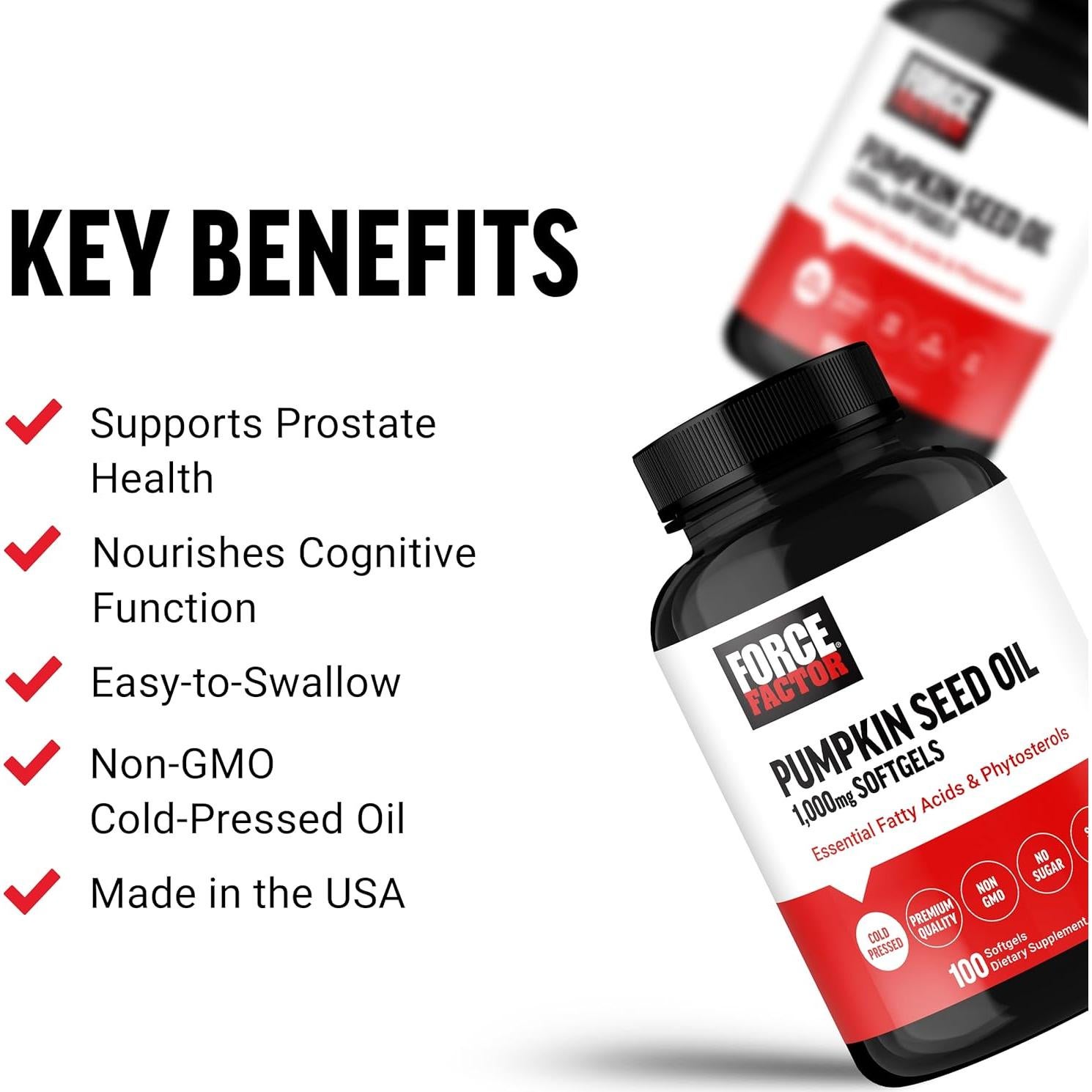 Cápsulas de Aceite de Semilla de Calabaza Force Factor 100 Gelatinas