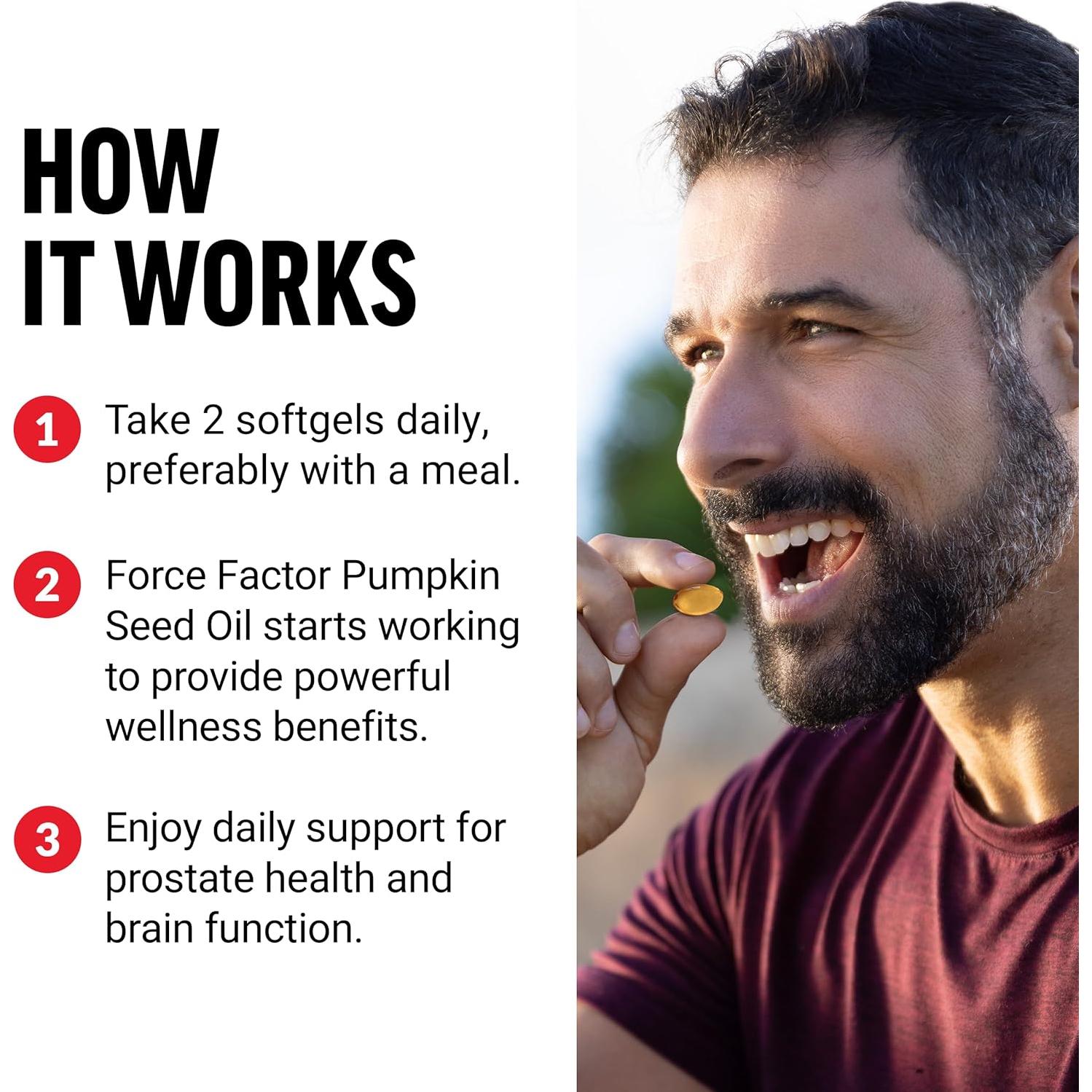 Cápsulas de Aceite de Semilla de Calabaza Force Factor 100 Gelatinas