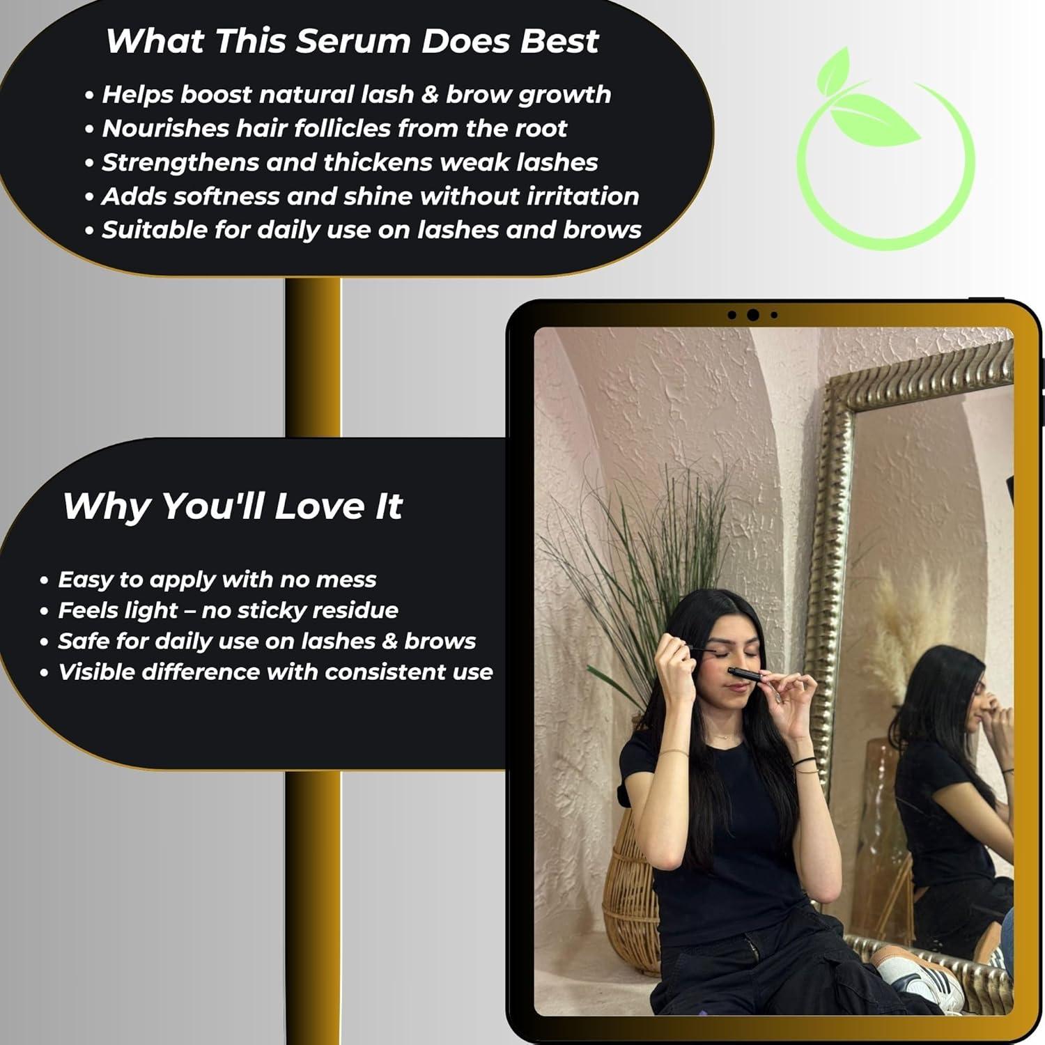 Aceite Crecimiento Pestañas y Cejas SARQI 10 ml Natural