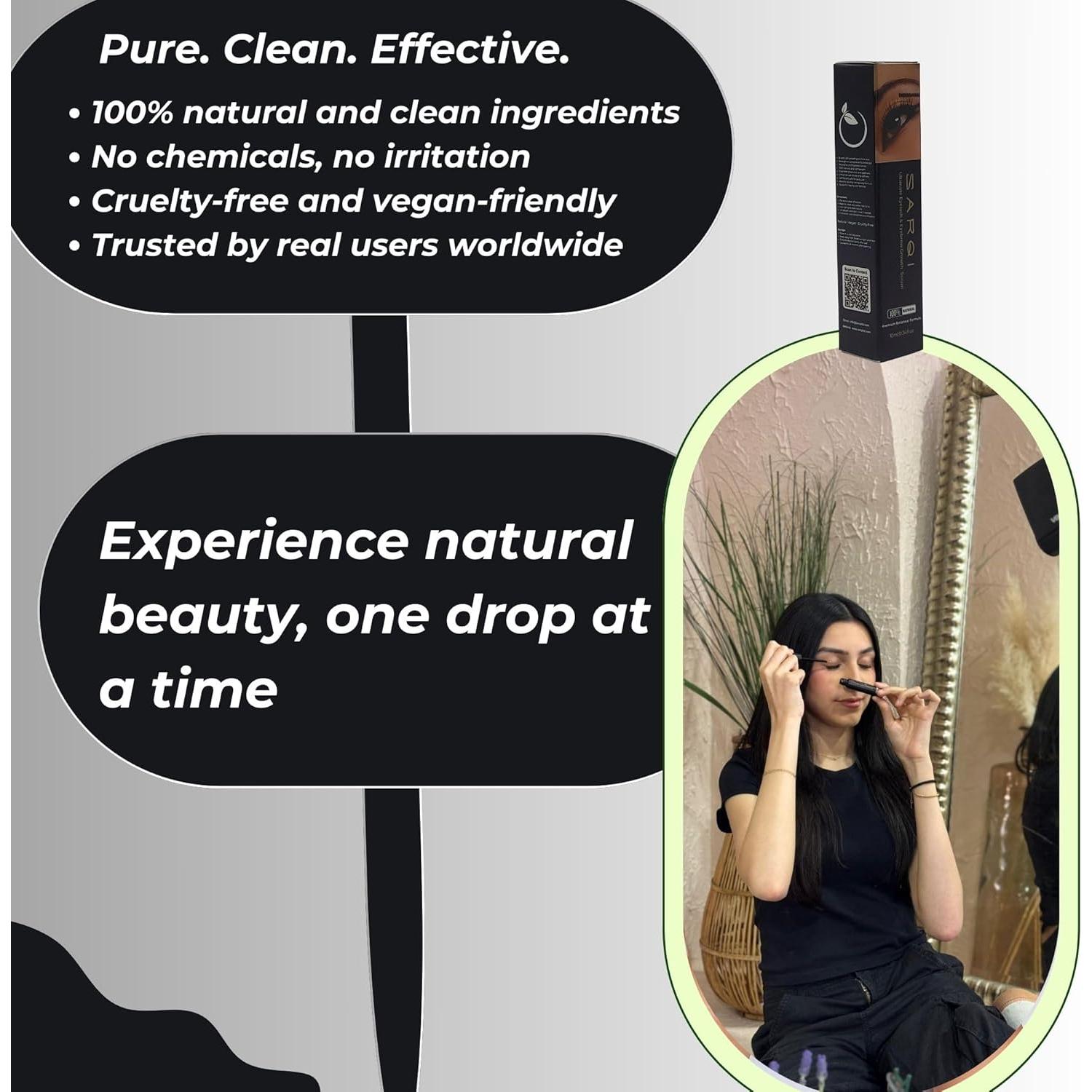 Aceite Crecimiento Pestañas y Cejas SARQI 10 ml Natural