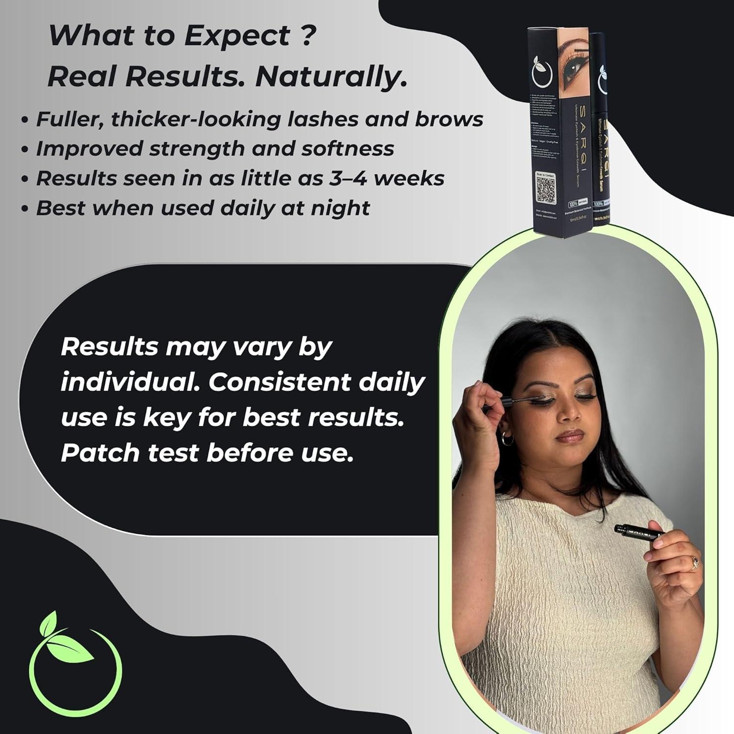 Aceite Crecimiento Pestañas y Cejas SARQI 10 ml Natural