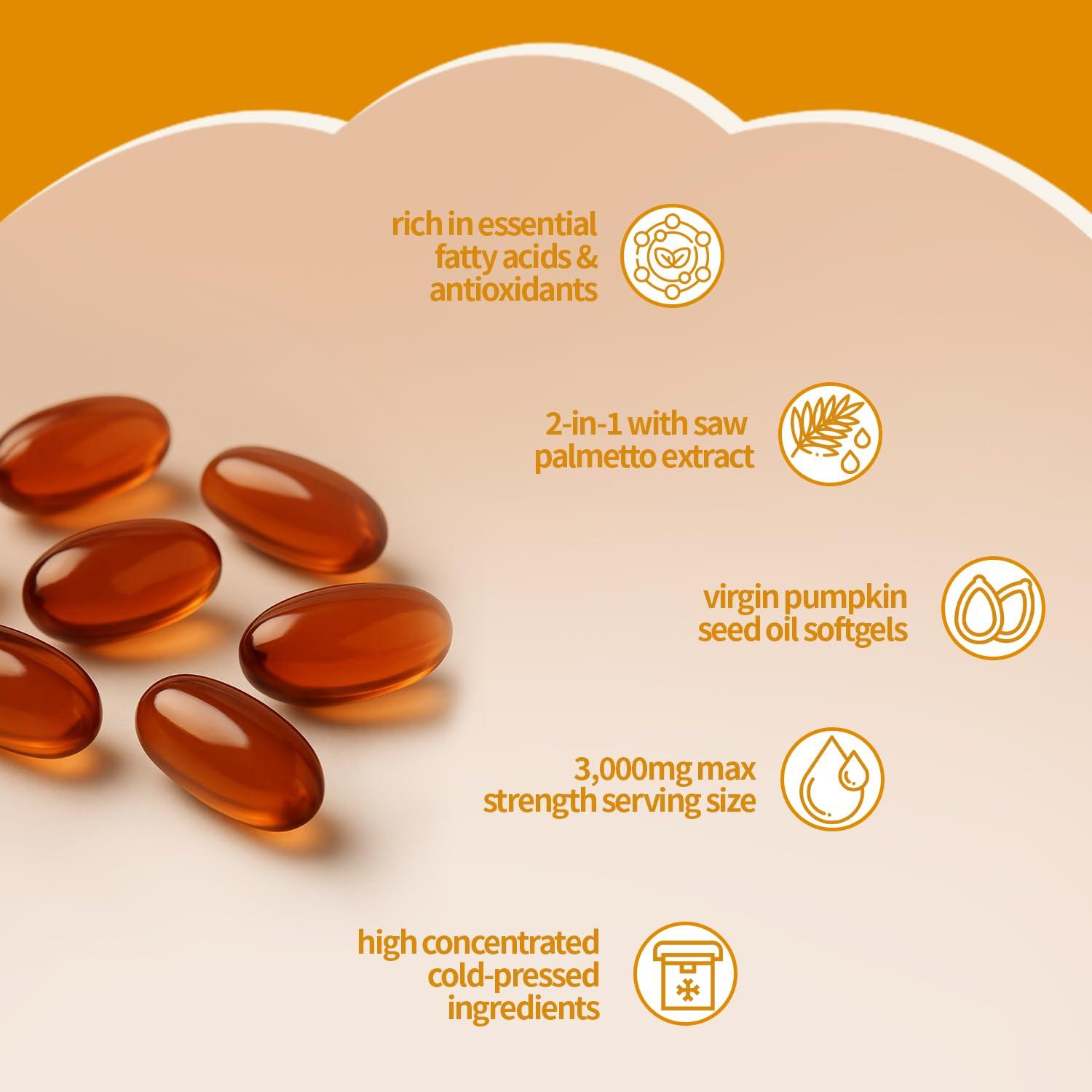 Aceite de Semilla de Calabaza Ovela 3000mg con Saw Palmetto - 300 Softgels