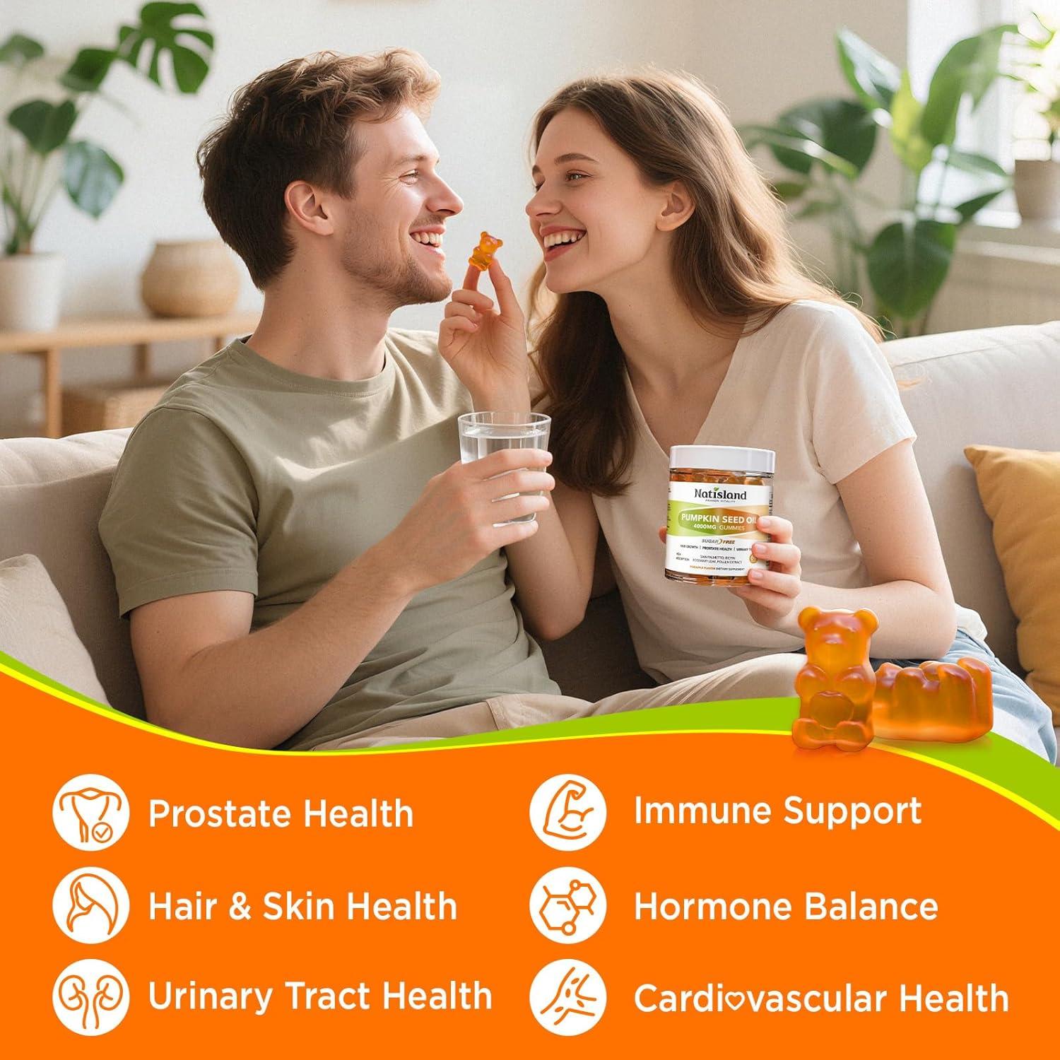 Gomitas de Aceite de Semilla de Calabaza Natisland 60 Unidades