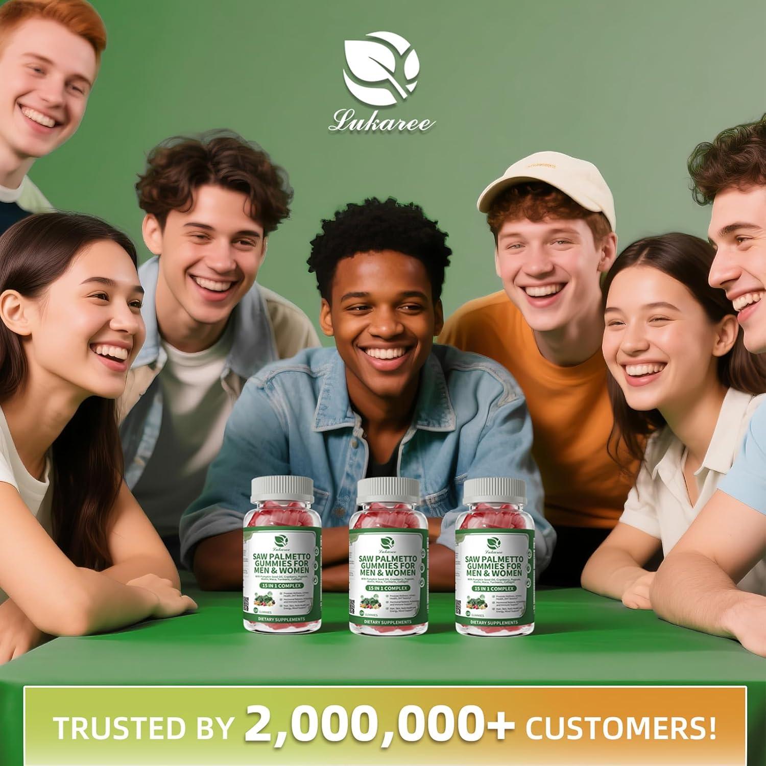 Gominolas Saw Palmetto Lukaree 60 CT - Salud Prostática y Cabello