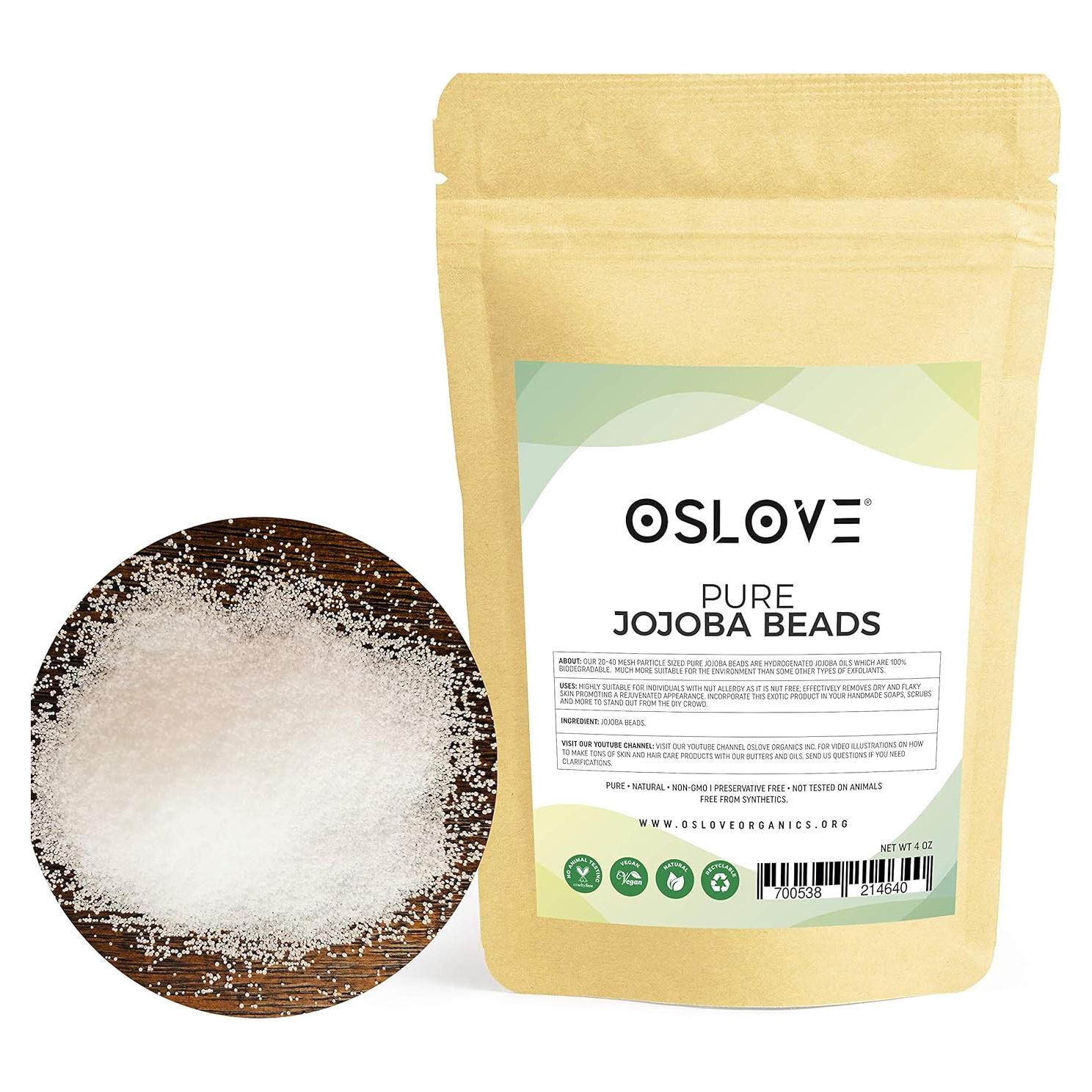 Perlas de Jojoba Puras Oslove Organics 113.4g Exfoliantes