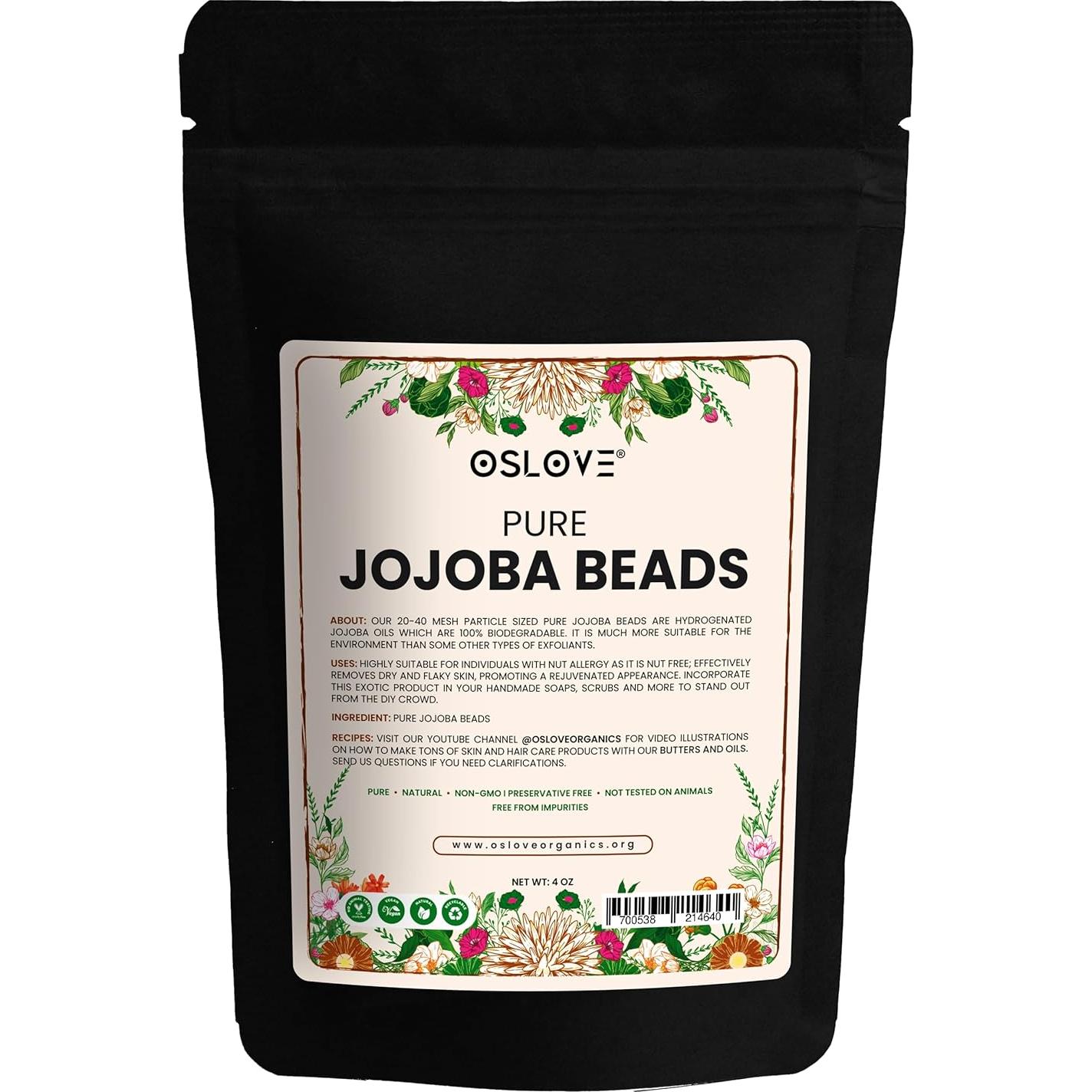 Perlas de Jojoba Puras Oslove Organics 113.4g Exfoliantes