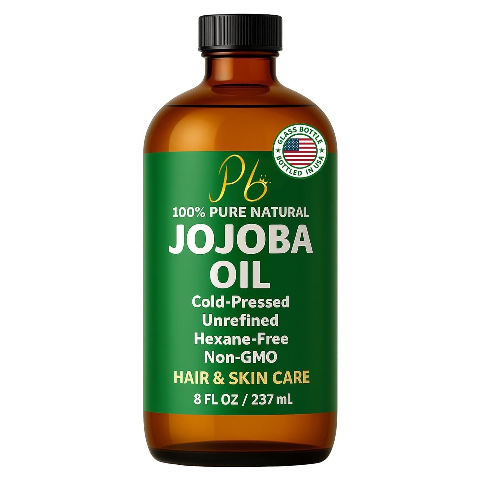 Aceite de Jojoba 236.6 ml Pomberries - Prensado en Frío, Sin Refinar