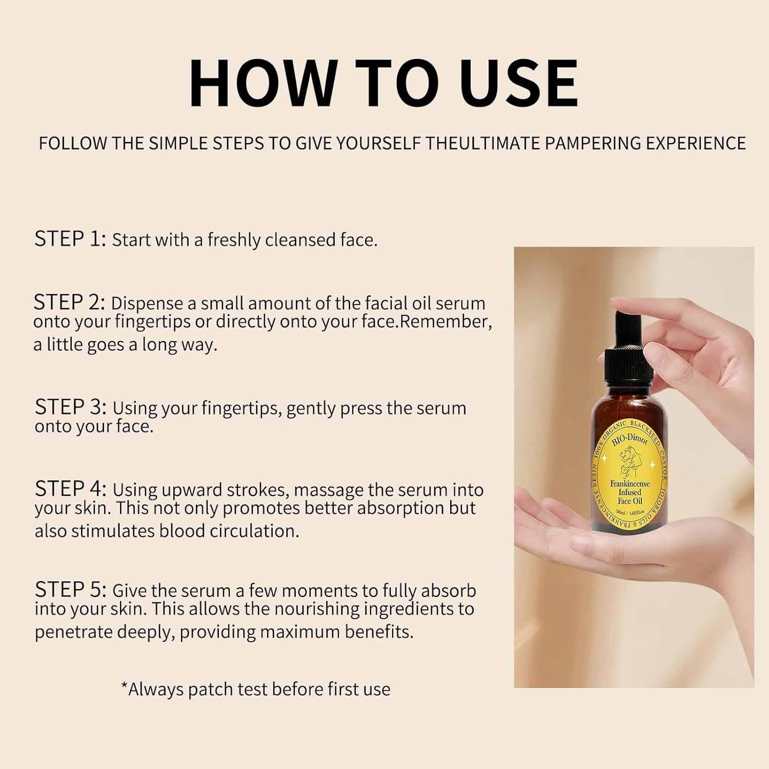 Aceite Facial Antienvejecimiento GHTPJ 30 ml con Incienso y Jojoba