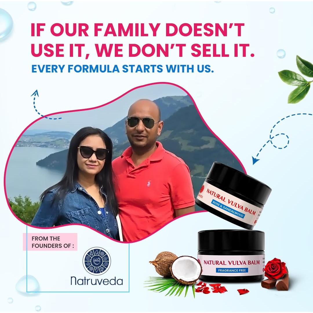 Bálsamo Vulvar Natruveda 10g - Hidratante Femenino Sin Fragancia y Sándalo Rosa