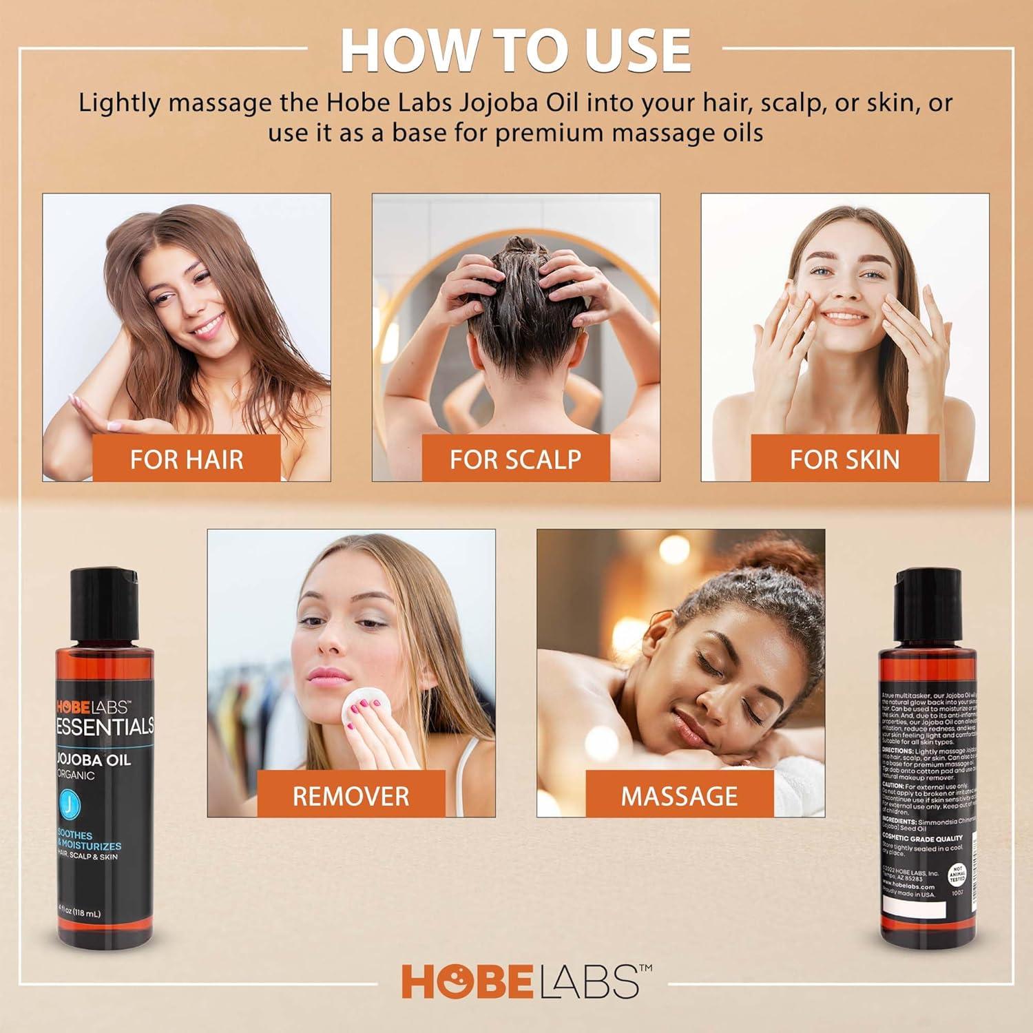 Aceite de Jojoba Puro Hobe Labs 118 ml Hidratante Corporal