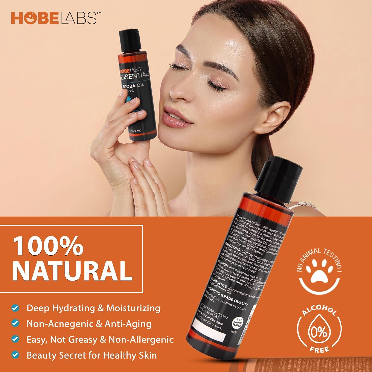 Aceite de Jojoba Puro Hobe Labs 118 ml Hidratante Corporal