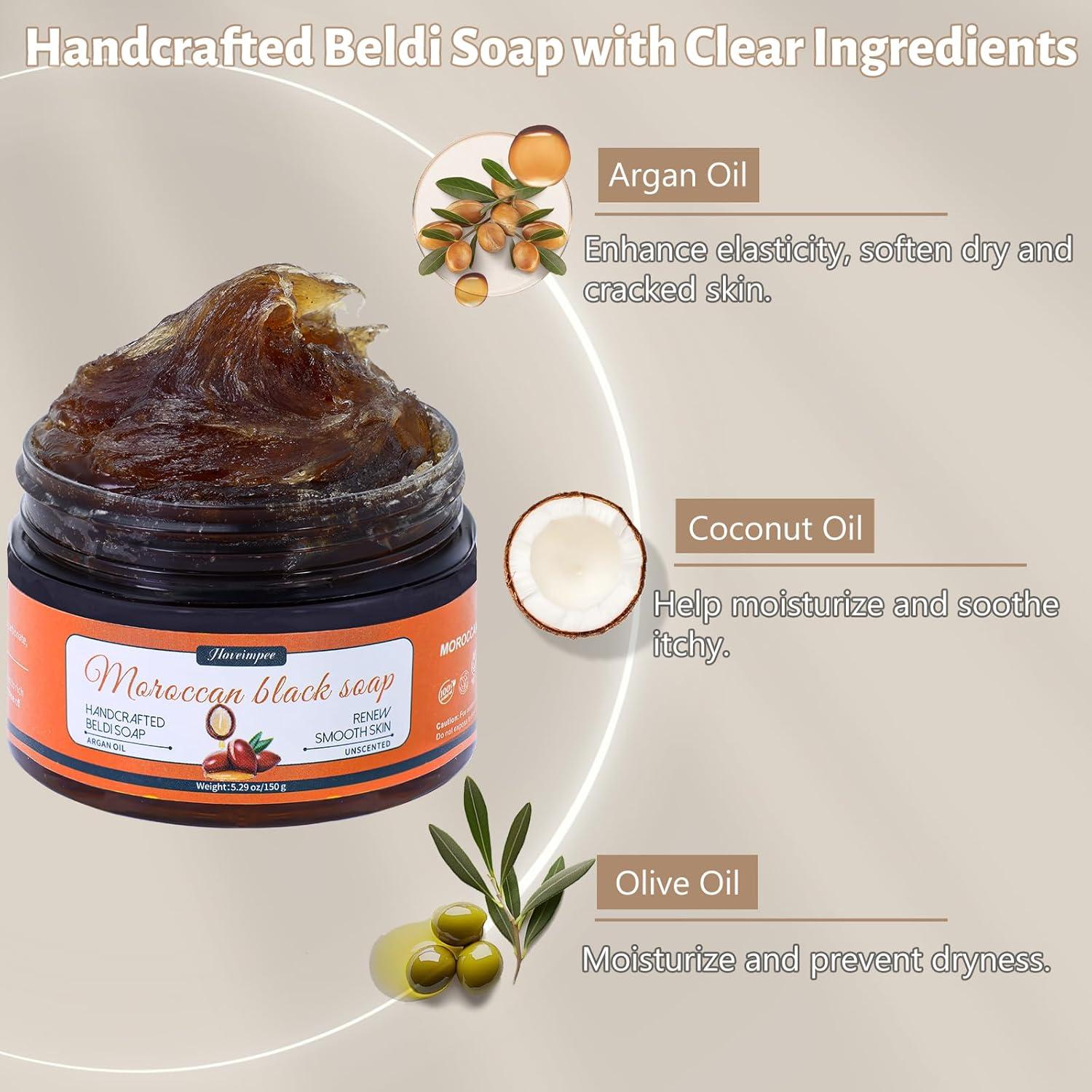 Jabón Negro Marroquí Hoveimpee Orgánico 150 g - Hidratante