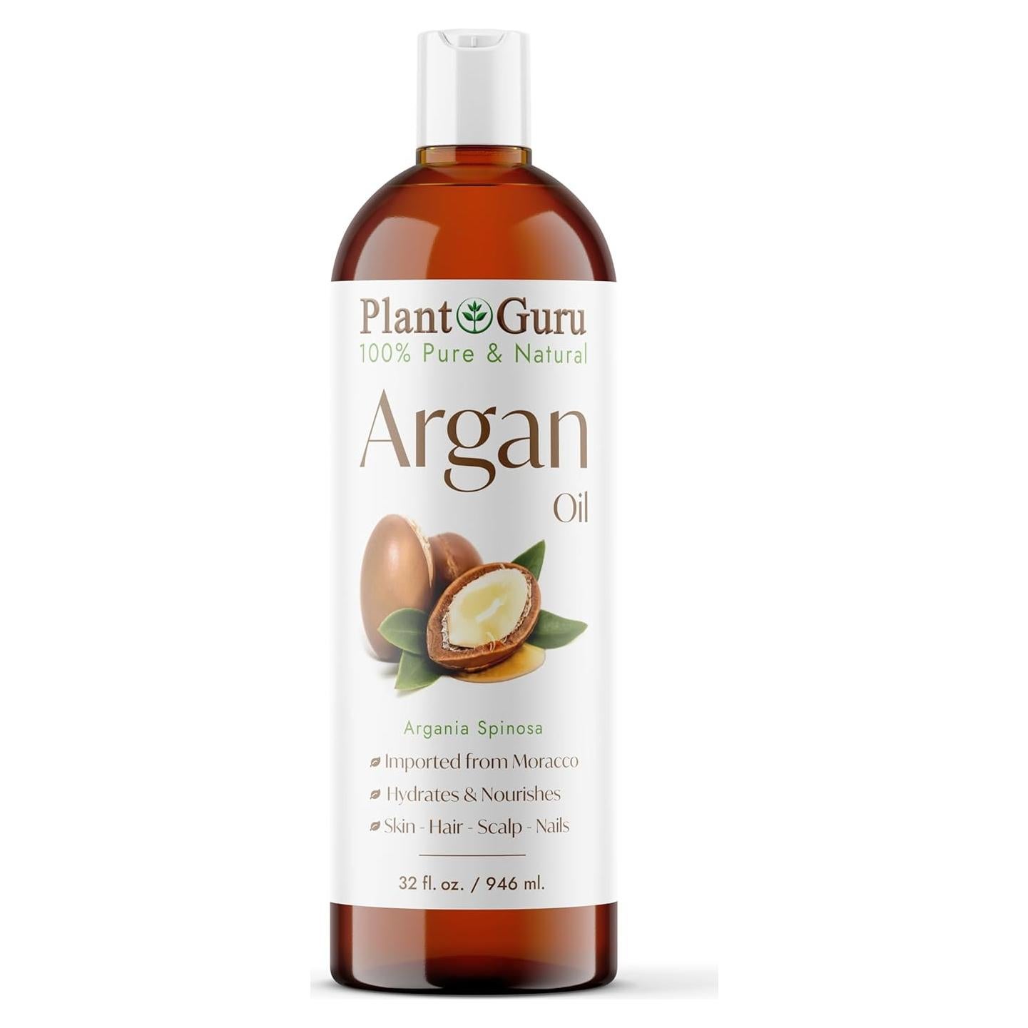 Aceite de Argán 946 ml Plant Guru - 100% Puro, Hidratante