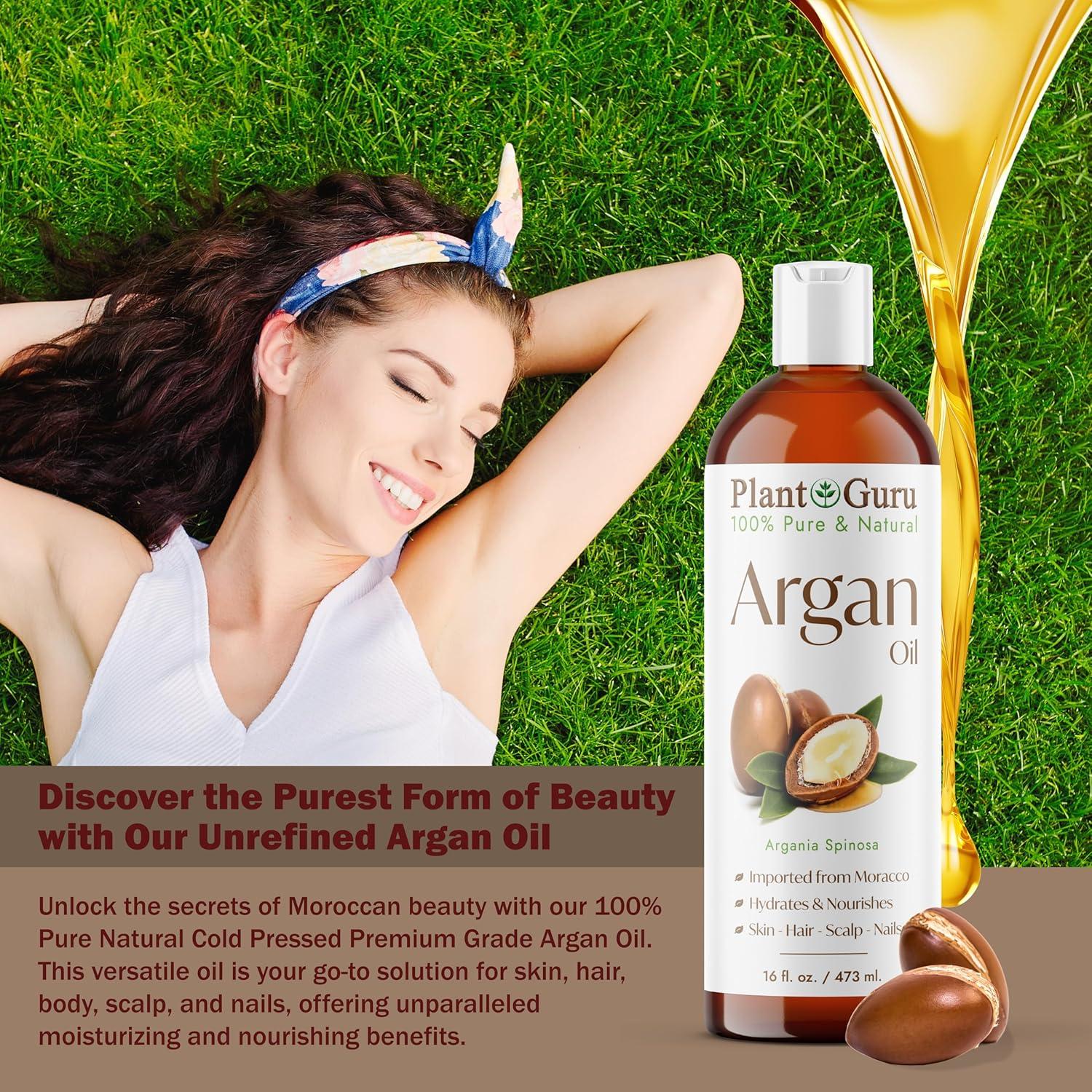 Aceite de Argán 946 ml Plant Guru - 100% Puro, Hidratante