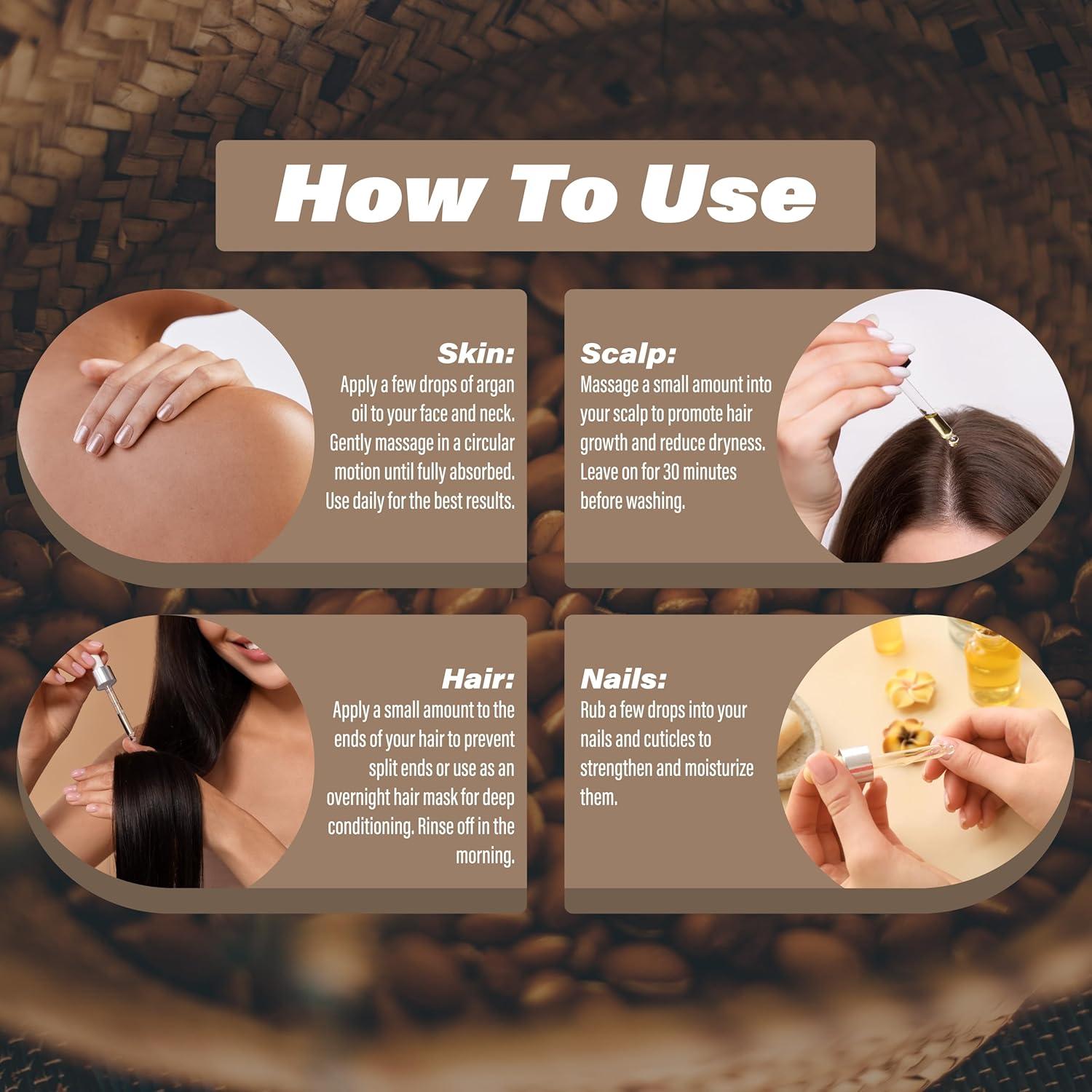 Aceite de Argán 946 ml Plant Guru - 100% Puro, Hidratante