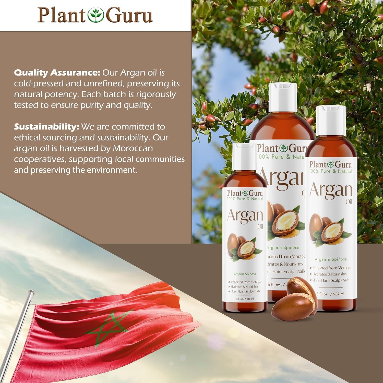 Aceite de Argán 946 ml Plant Guru - 100% Puro, Hidratante