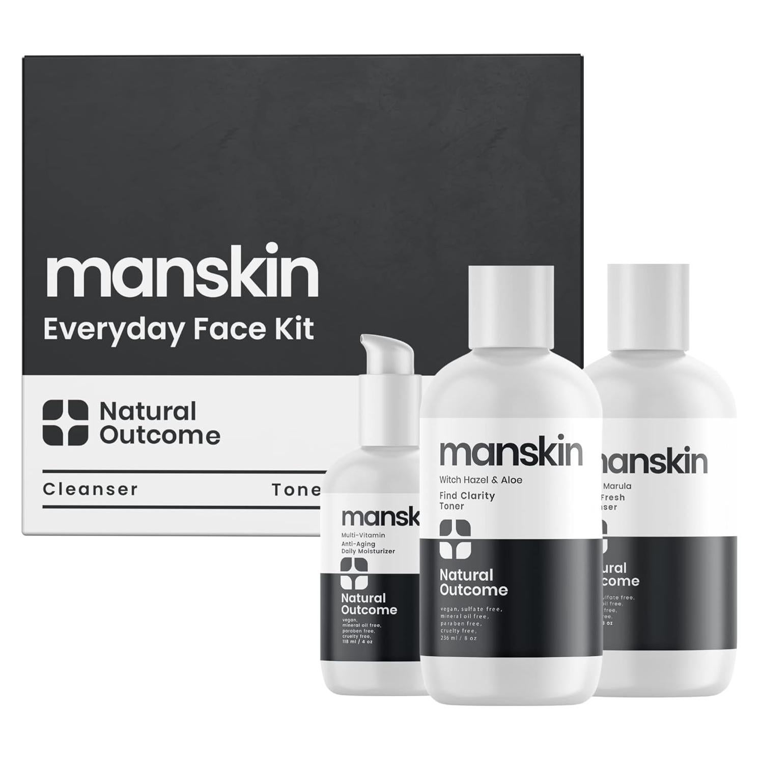 Kit de Cuidado Facial para Hombres Natural Outcome - 3 Pasos