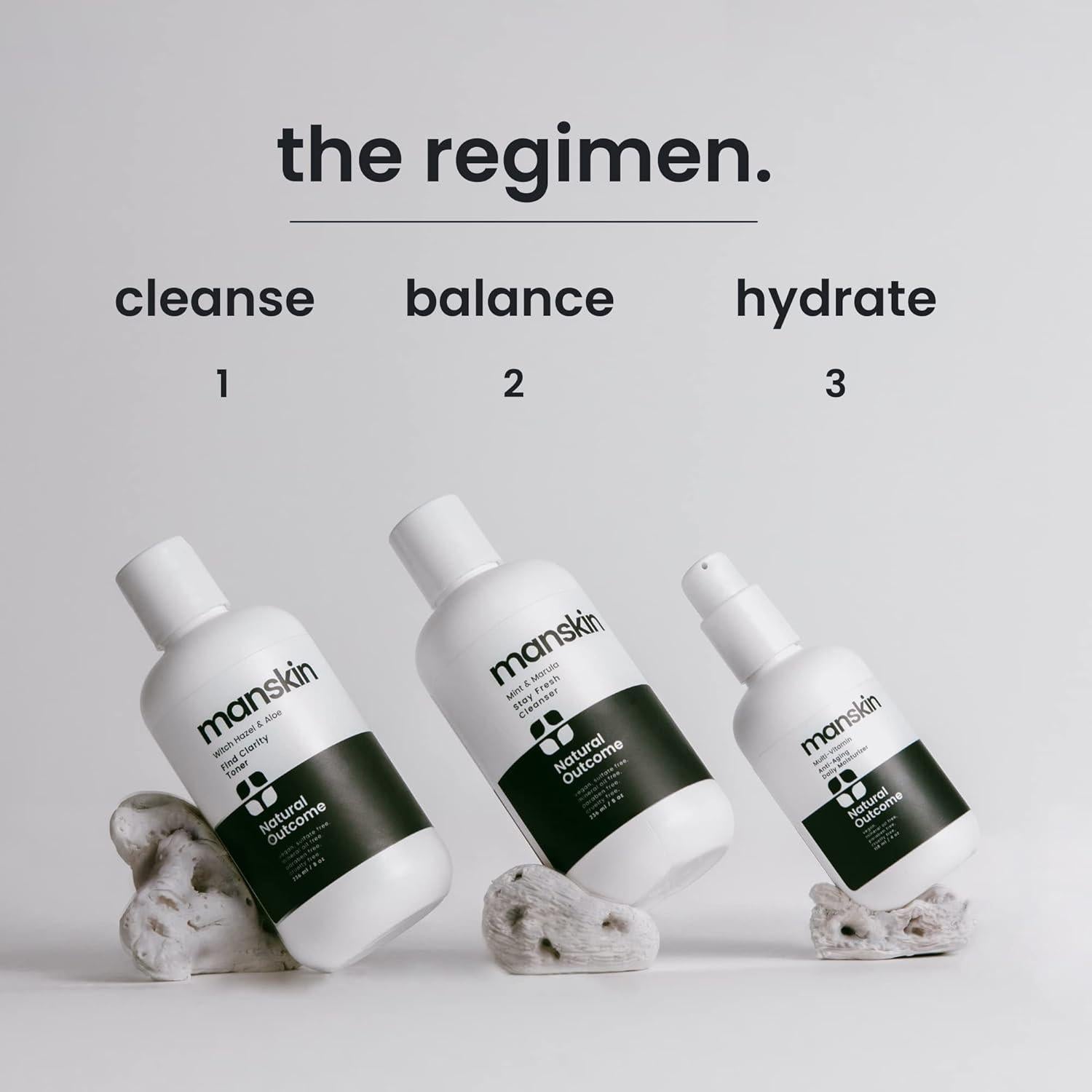 Kit de Cuidado Facial para Hombres Natural Outcome - 3 Pasos