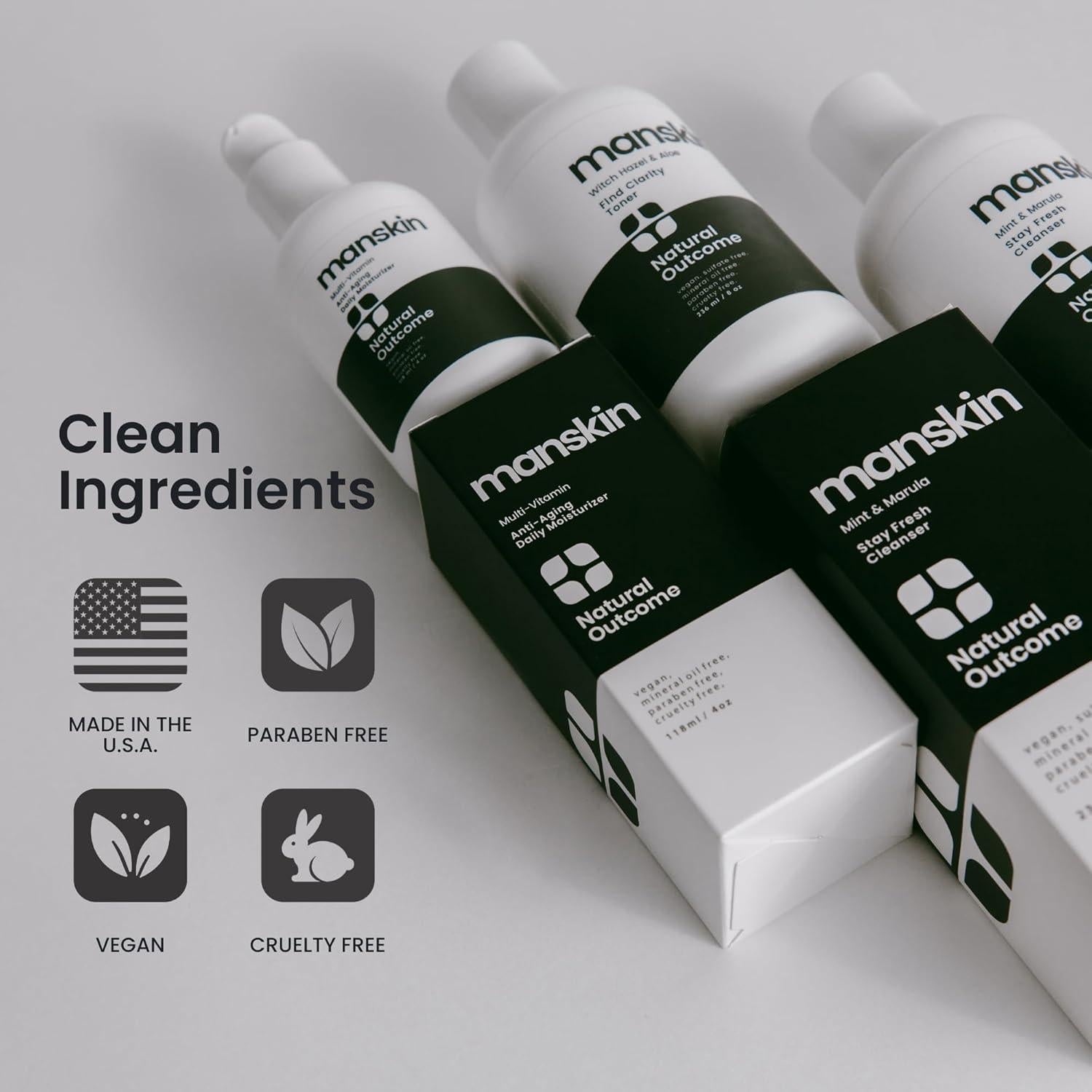 Kit de Cuidado Facial para Hombres Natural Outcome - 3 Pasos