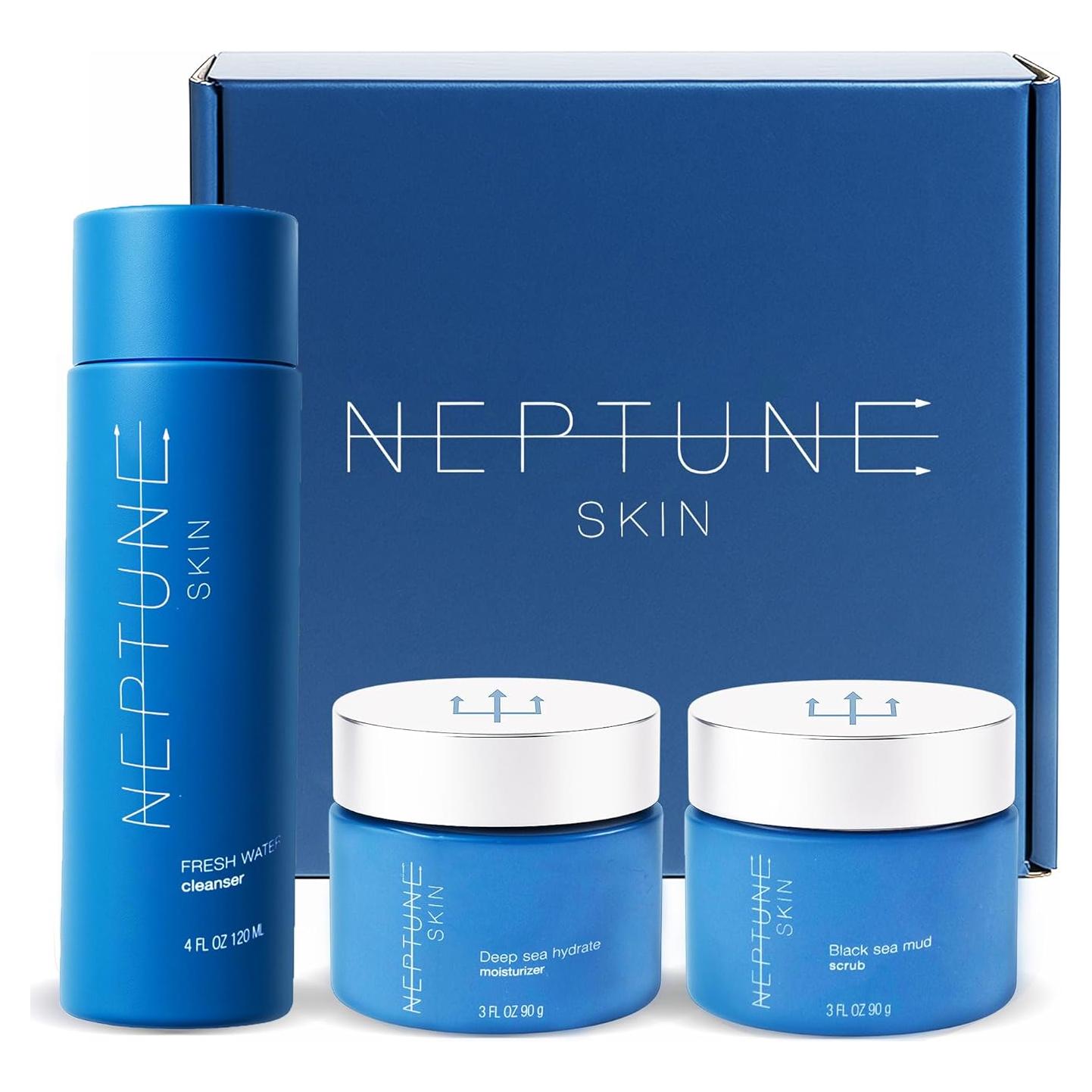Paquete de Cuidado de la Piel Neptune 3 Piezas - Limpiador, Hidratante y Exfoliante Natural