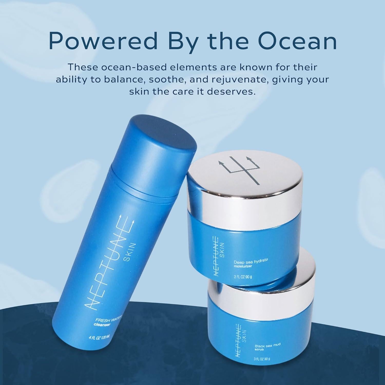 Paquete de Cuidado de la Piel Neptune 3 Piezas - Limpiador, Hidratante y Exfoliante Natural