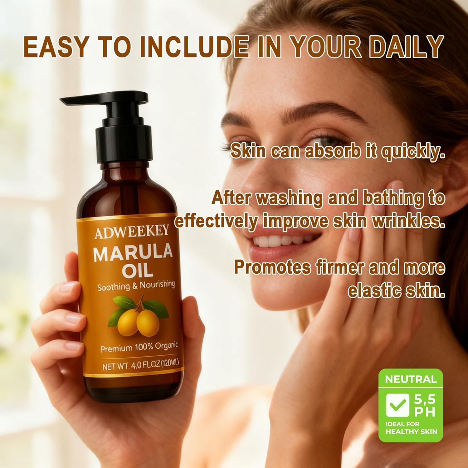 Aceite de Marula Orgánico Adweekey 120 mL Hidratación Rápida