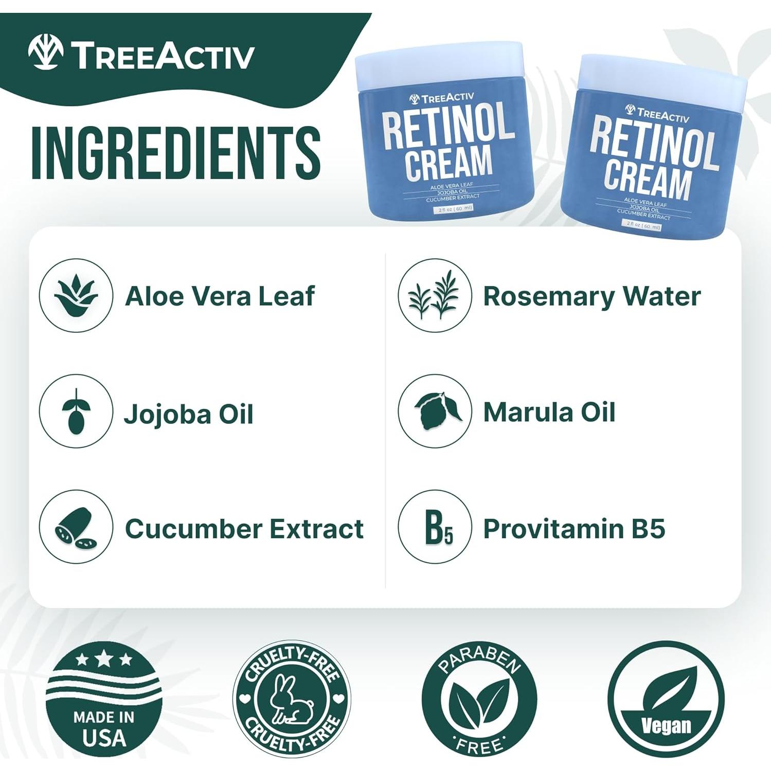 Crema de Retinol TreeActiv 60 ml - Hidratante Anti-Envejecimiento