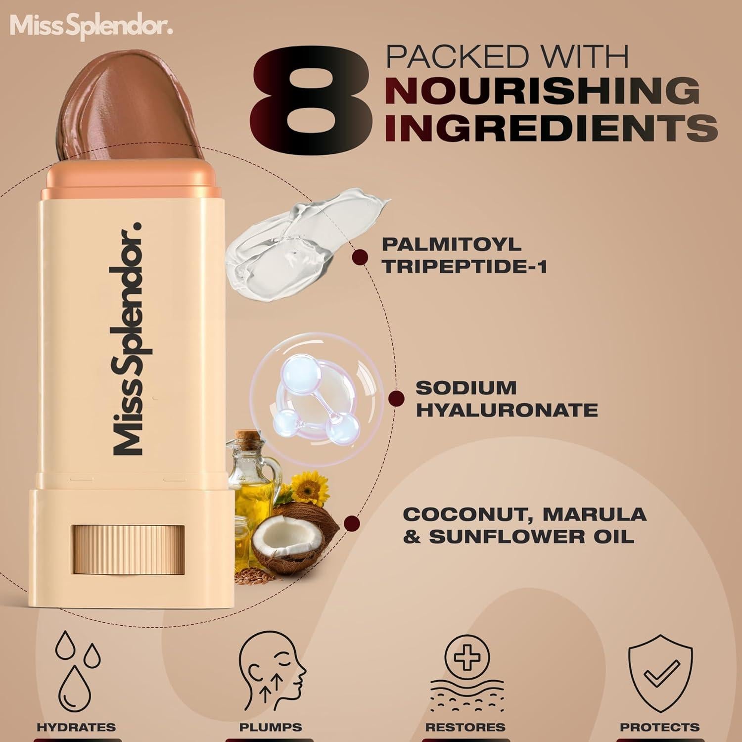 Bálsamo Tinte de Piel Miss Splendor Tono 4 - Hidratante 100g