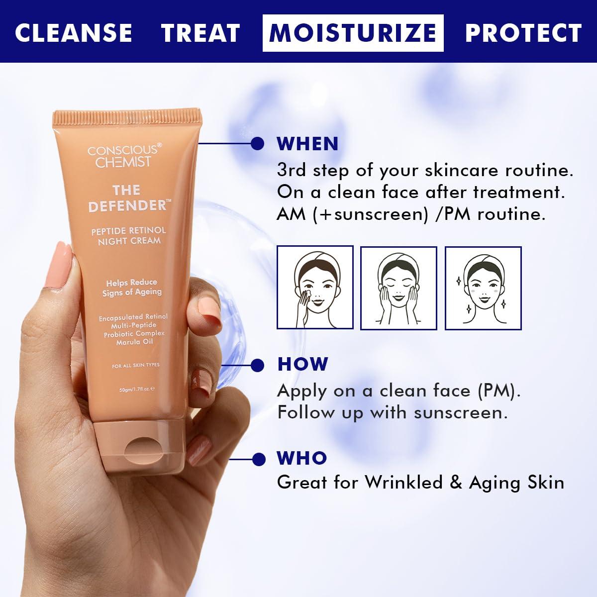 Crema Facial Nocturna Anti Envejecimiento Conscious Chemist 50ml