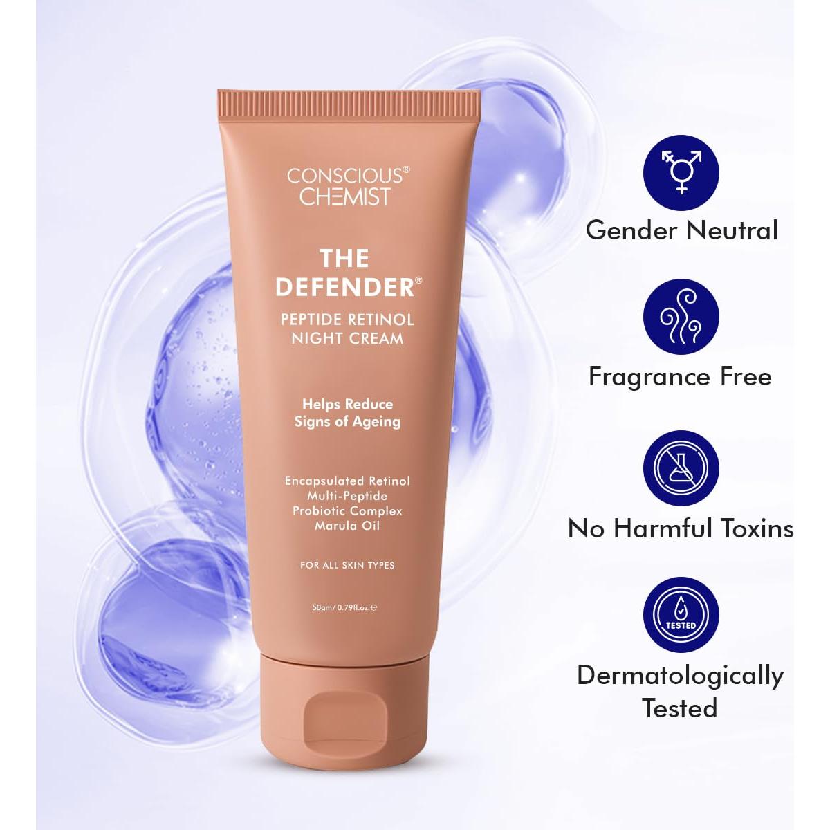 Crema Facial Nocturna Anti Envejecimiento Conscious Chemist 50ml