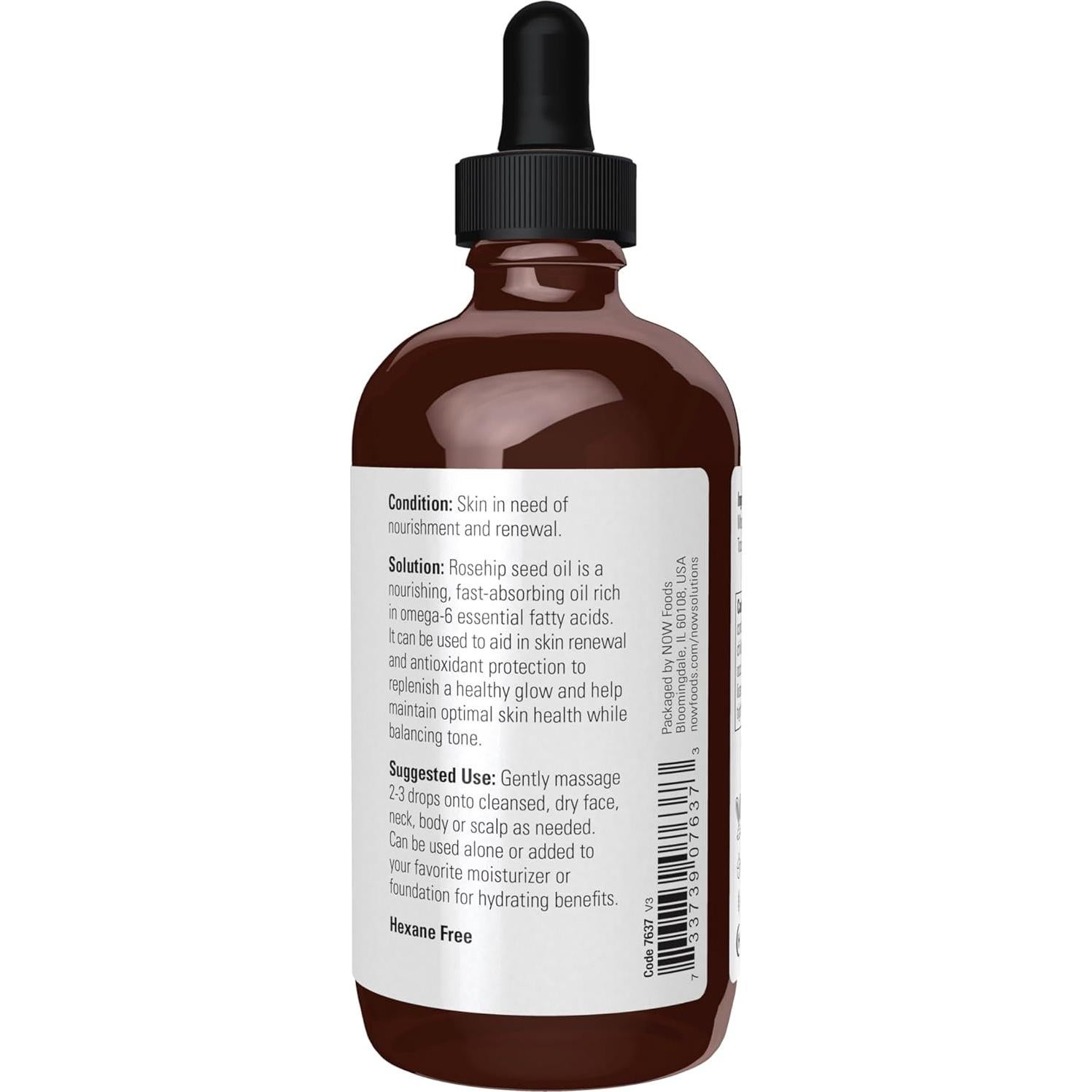 Aceite de Semilla de Rosa Mosqueta NOW 100% Puro 200g