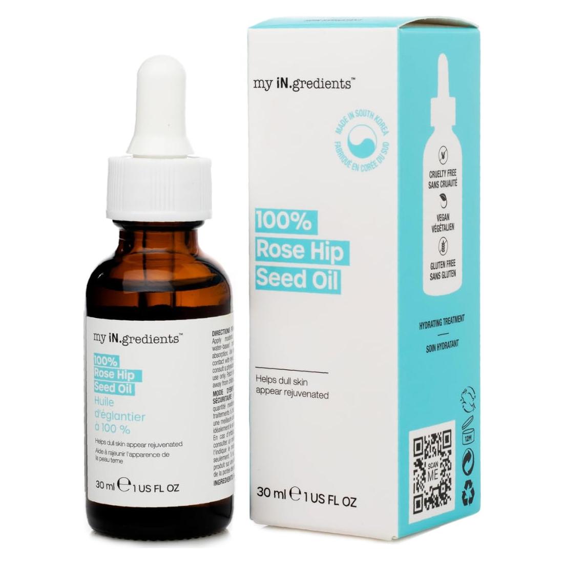 Aceite de Semilla de Rosa Mosqueta Masque Bar 29.57 ml - Hidratante Facial y Capilar