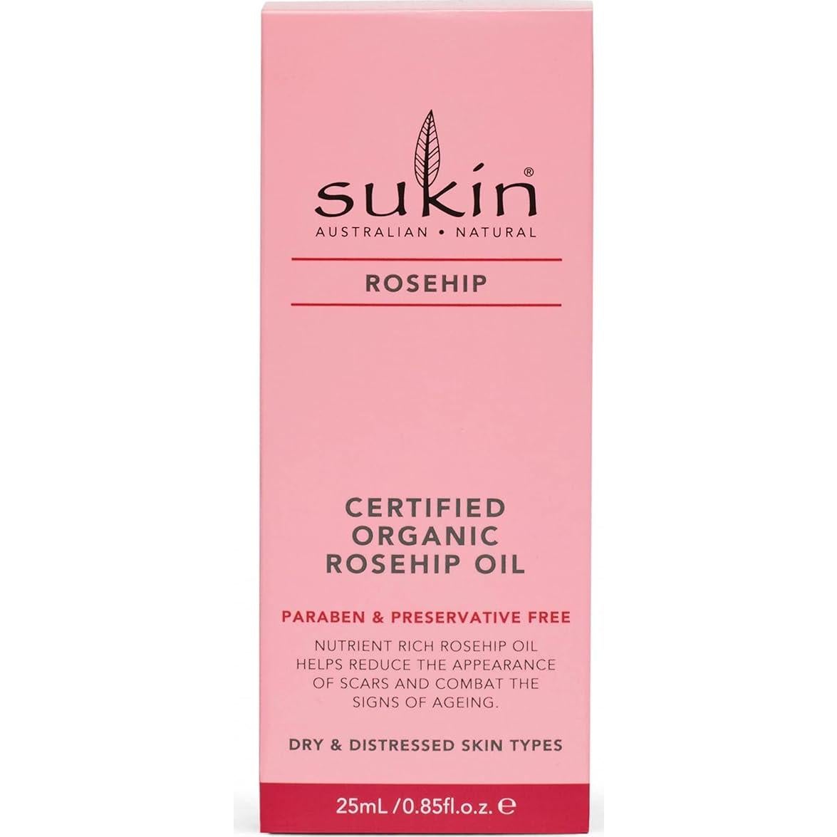 Aceite de Rosa Mosqueta Orgánico Sukin 25.4 ml - Hidratante y Antienvejecimiento