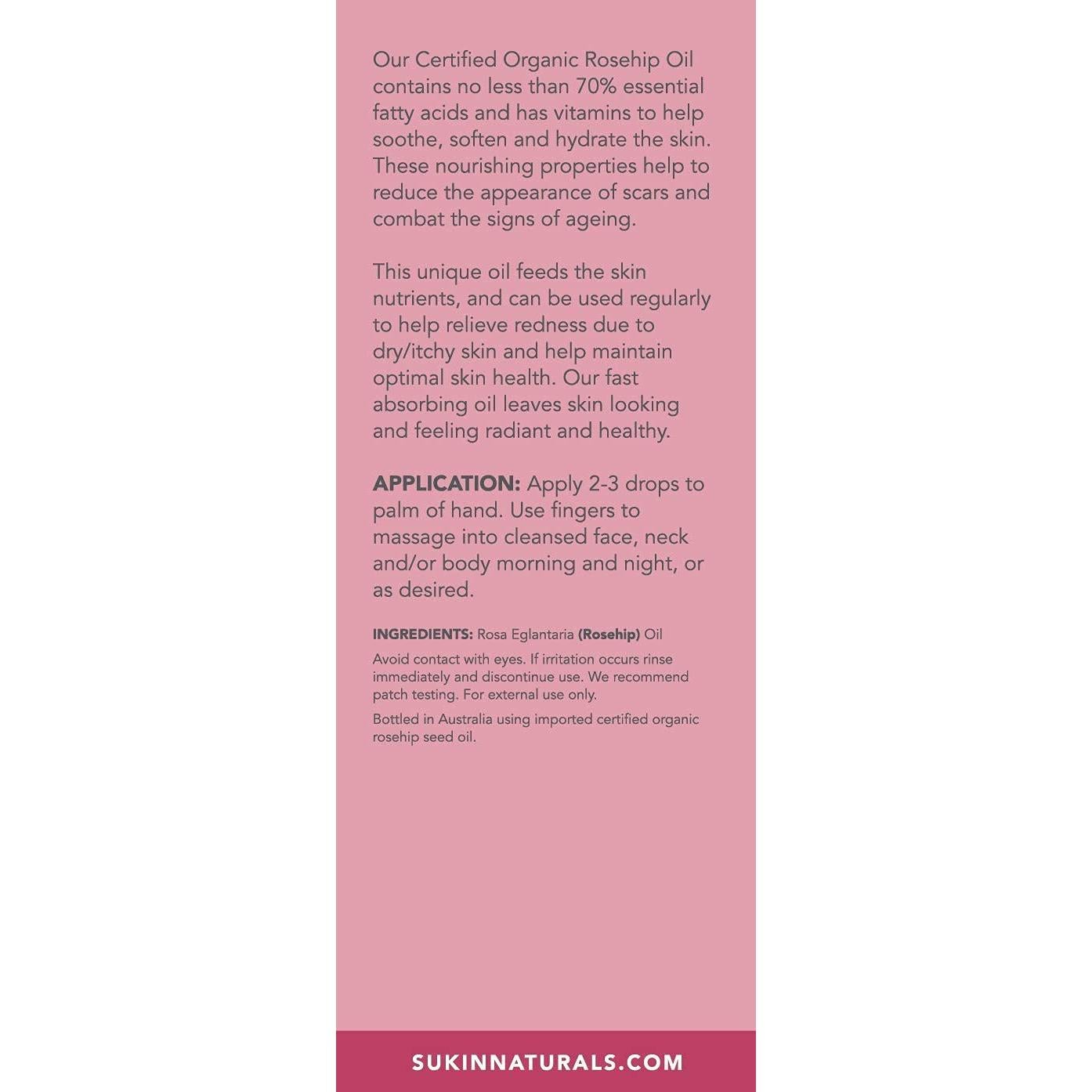 Aceite de Rosa Mosqueta Orgánico Sukin 25.4 ml - Hidratante y Antienvejecimiento