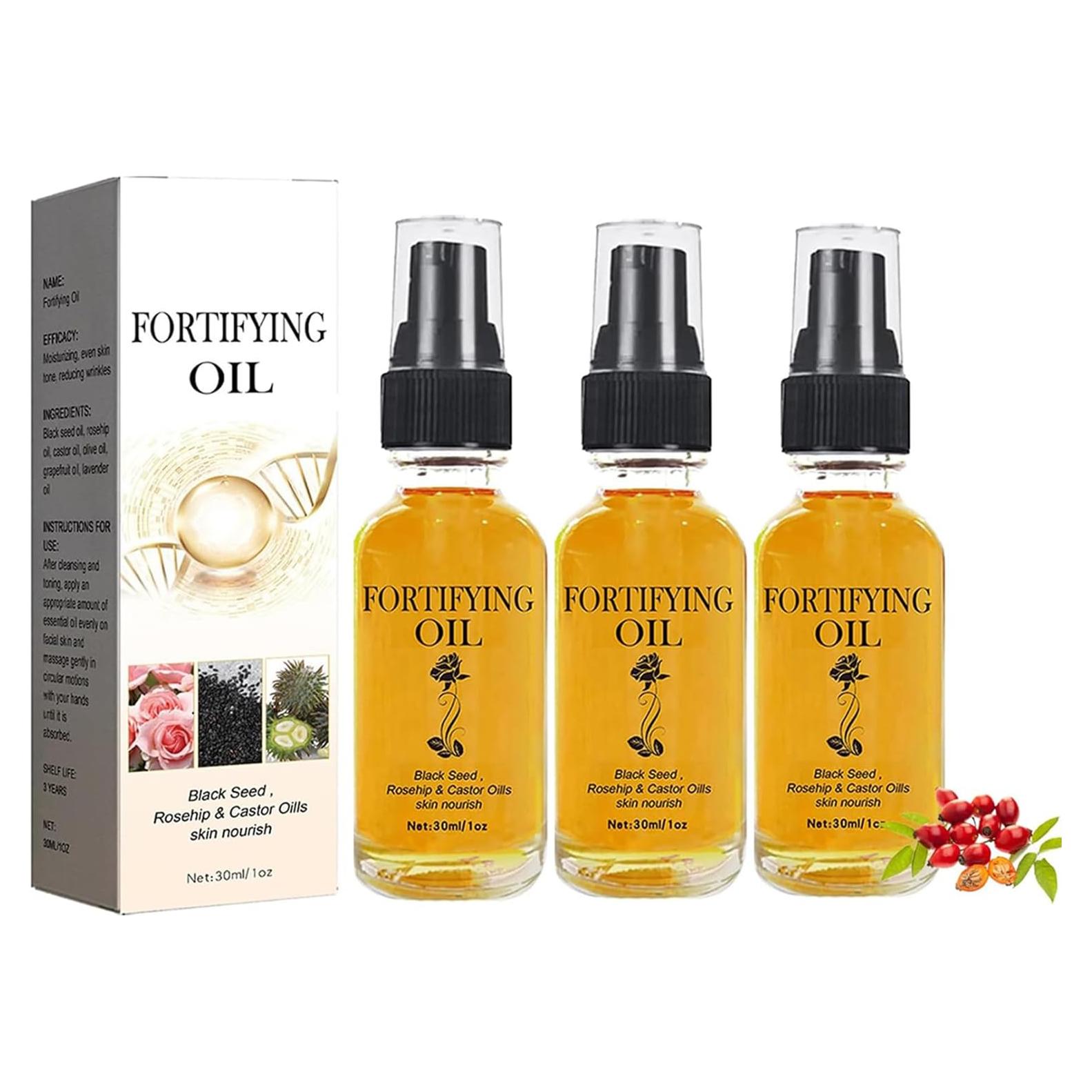 Suero Facial Orgánico 3Pcs - Aceite de Rosa Mosqueta, Ricino y Semilla Negra 30ml