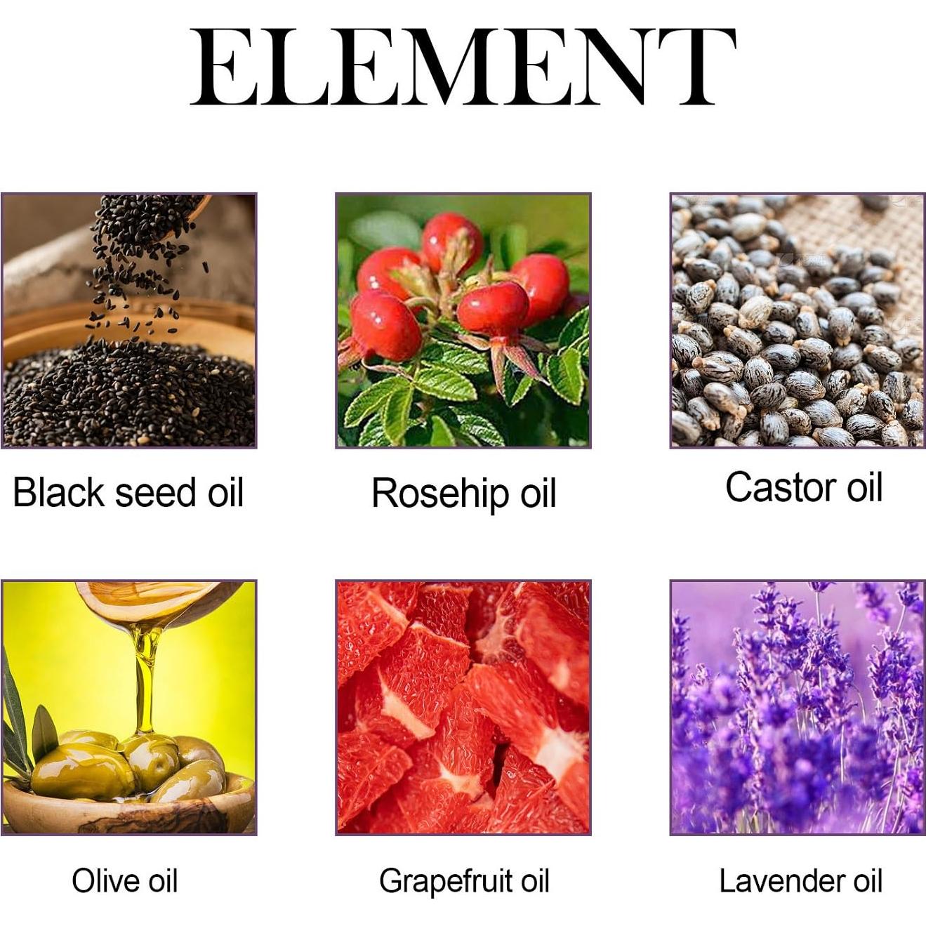 Suero Facial Orgánico 3Pcs - Aceite de Rosa Mosqueta, Ricino y Semilla Negra 30ml