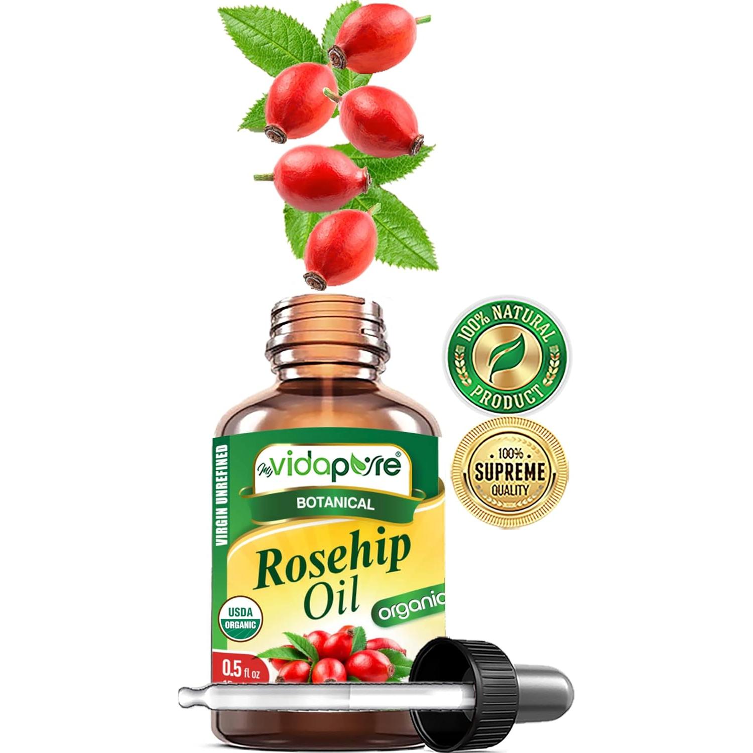 Aceite de Rosa Mosqueta Orgánico myVidaPure 14.79 ml Puro Virgen