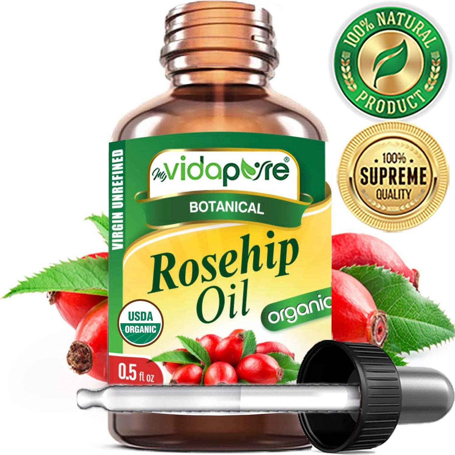 Aceite de Rosa Mosqueta Orgánico myVidaPure 14.79 ml Puro Virgen