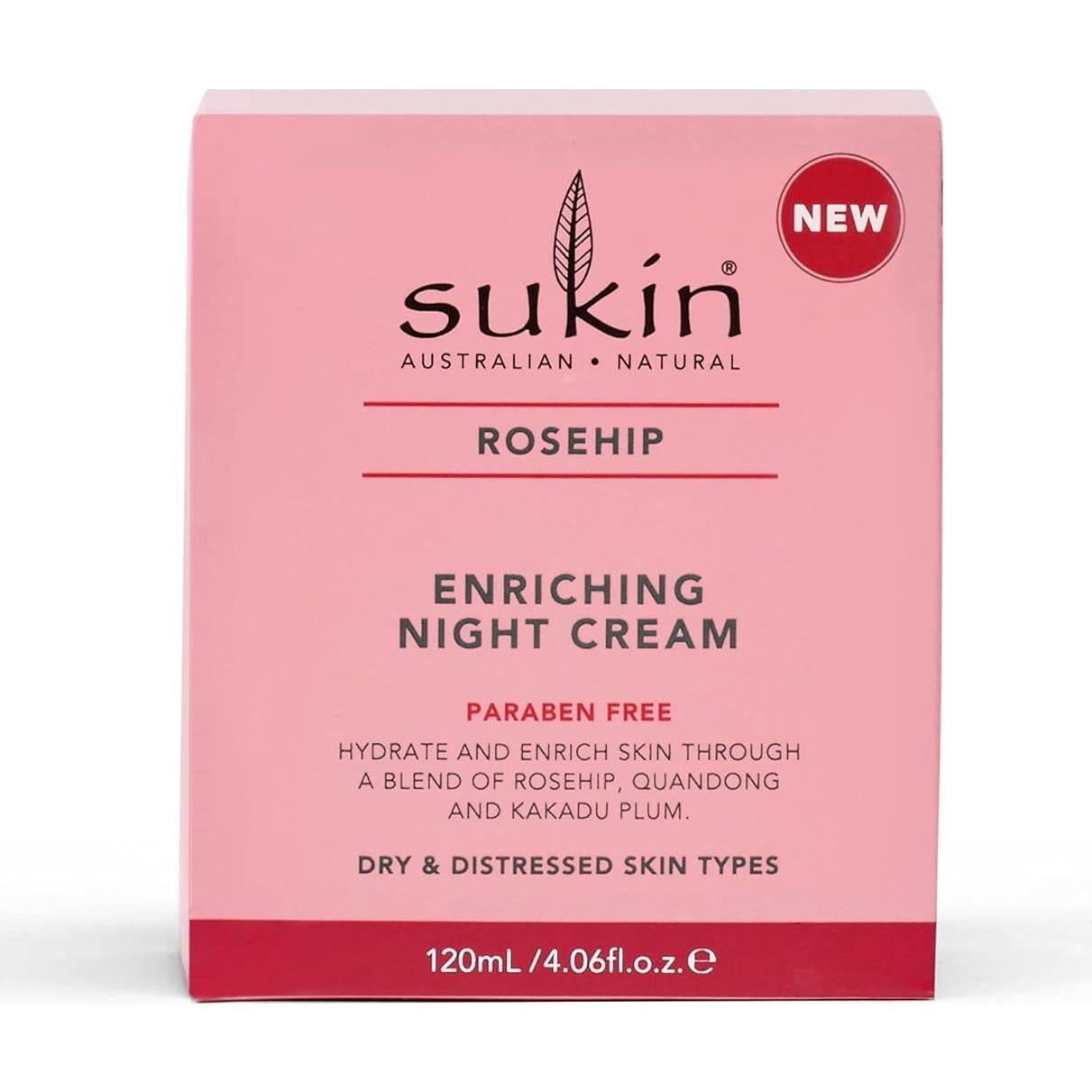 Crema Nocturna Enriquecedora Sukin Rosa Mosqueta 115 ml